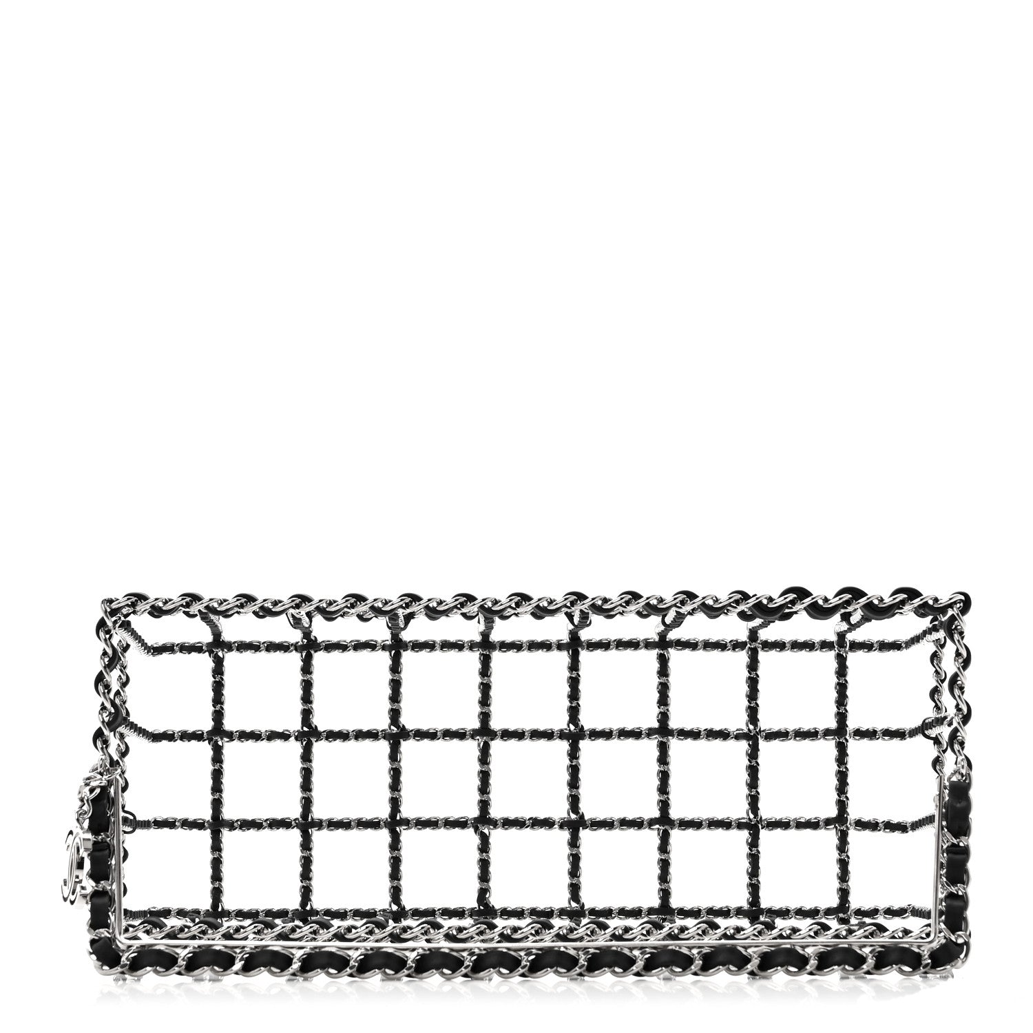 Brass Calfskin Grocery By Chanel Minaudiere Shopping Basket Silver
