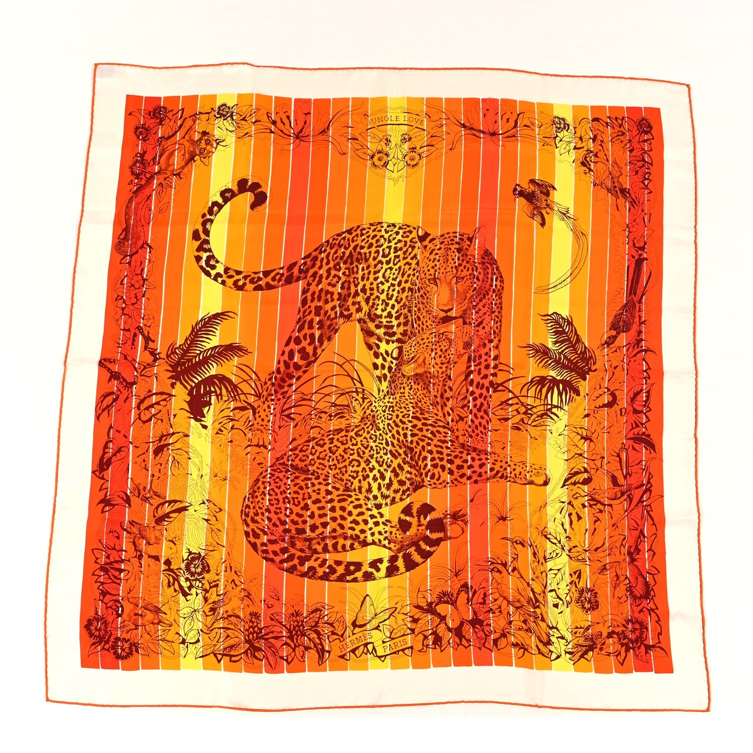 Silk Carre Jungle Love Rainbow Scarf 90