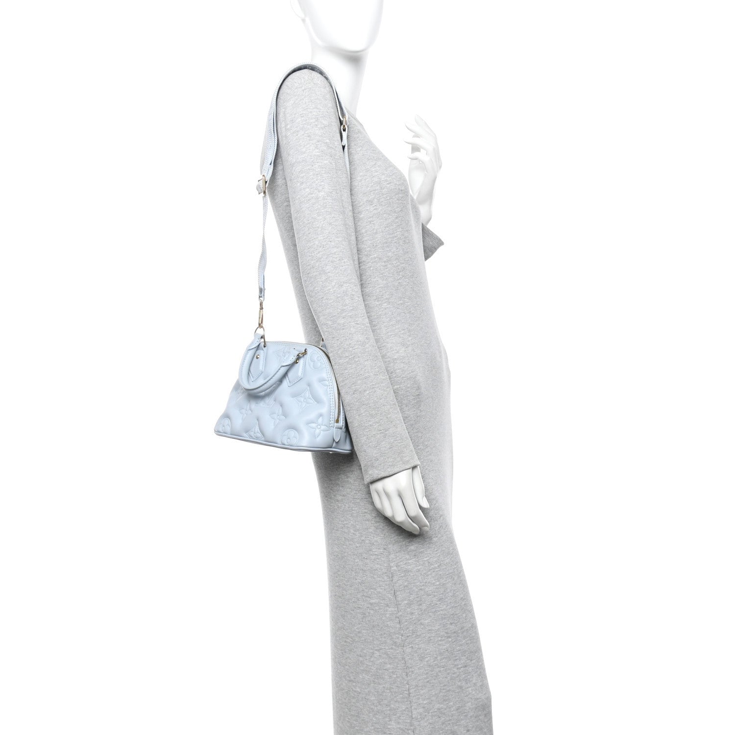 Calfskin Bubblegram Alma BB Ice Blue