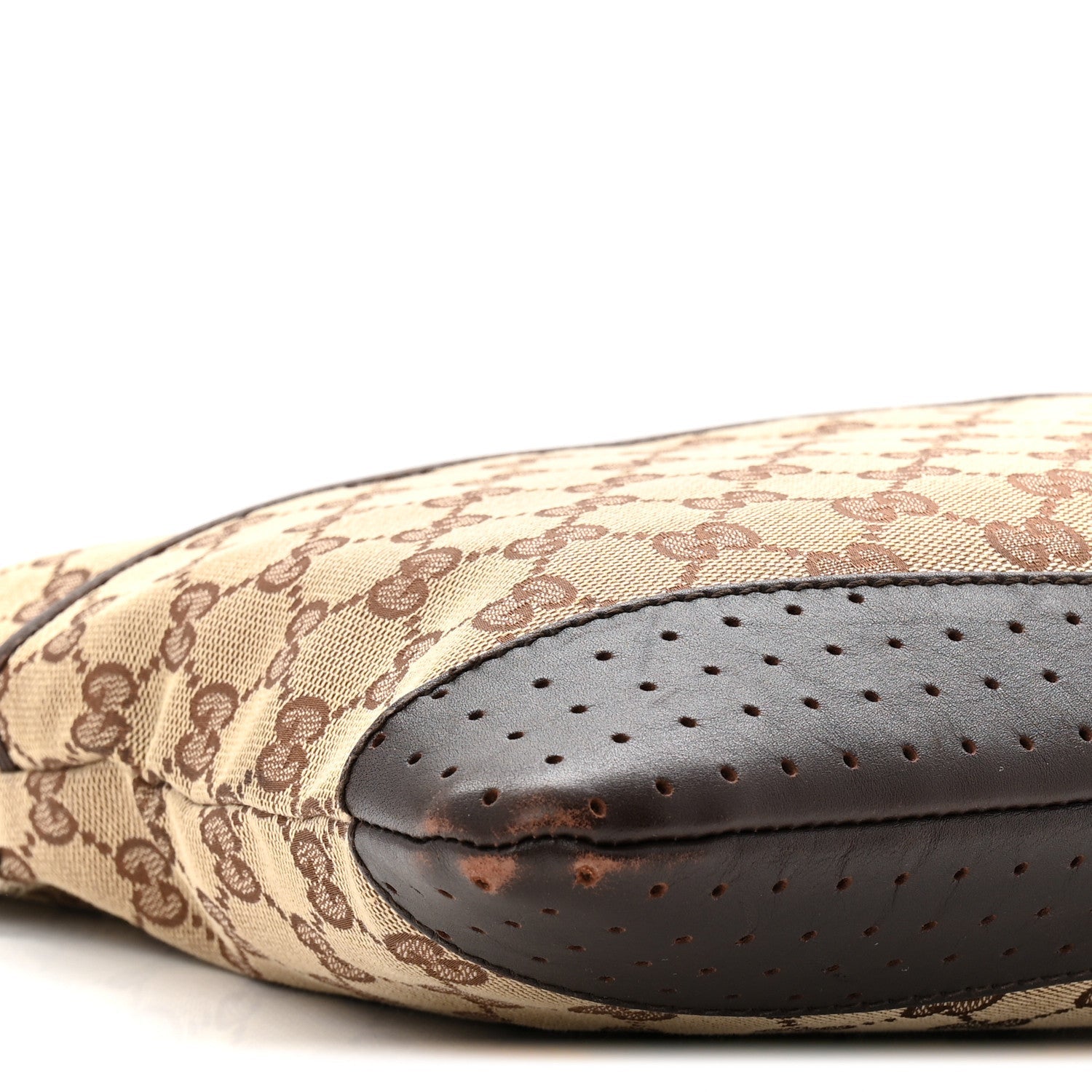 Monogram Calfskin Perforated Medium Flat Messenger Bag Dark Brown