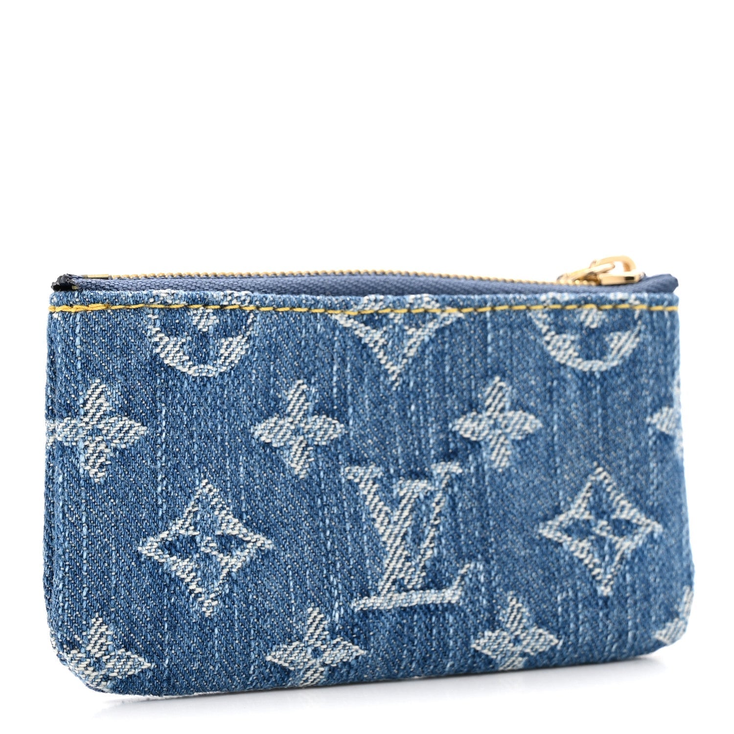 LV X TM Monogram Denim Cerises Key Pouch Blue