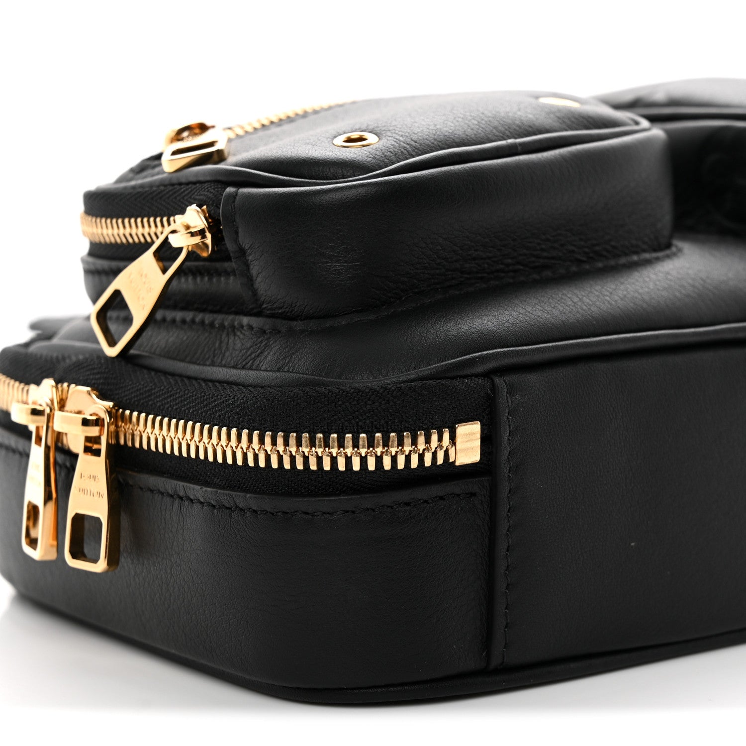 Calfskin Monogram Embossed Utility Crossbody Black