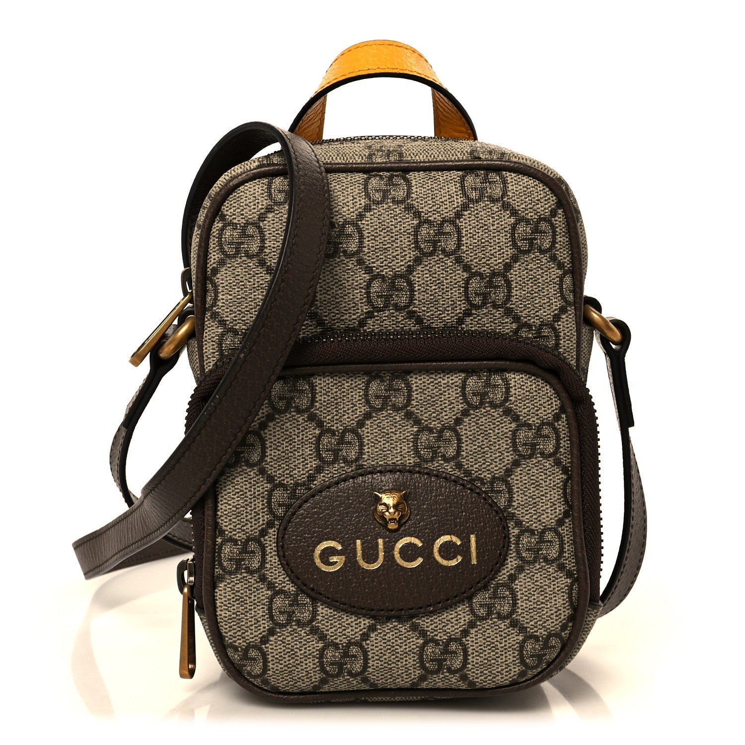 GG Supreme Monogram Mini Neo Vintage Double Zip Messenger Bag Beige New Acero Crop