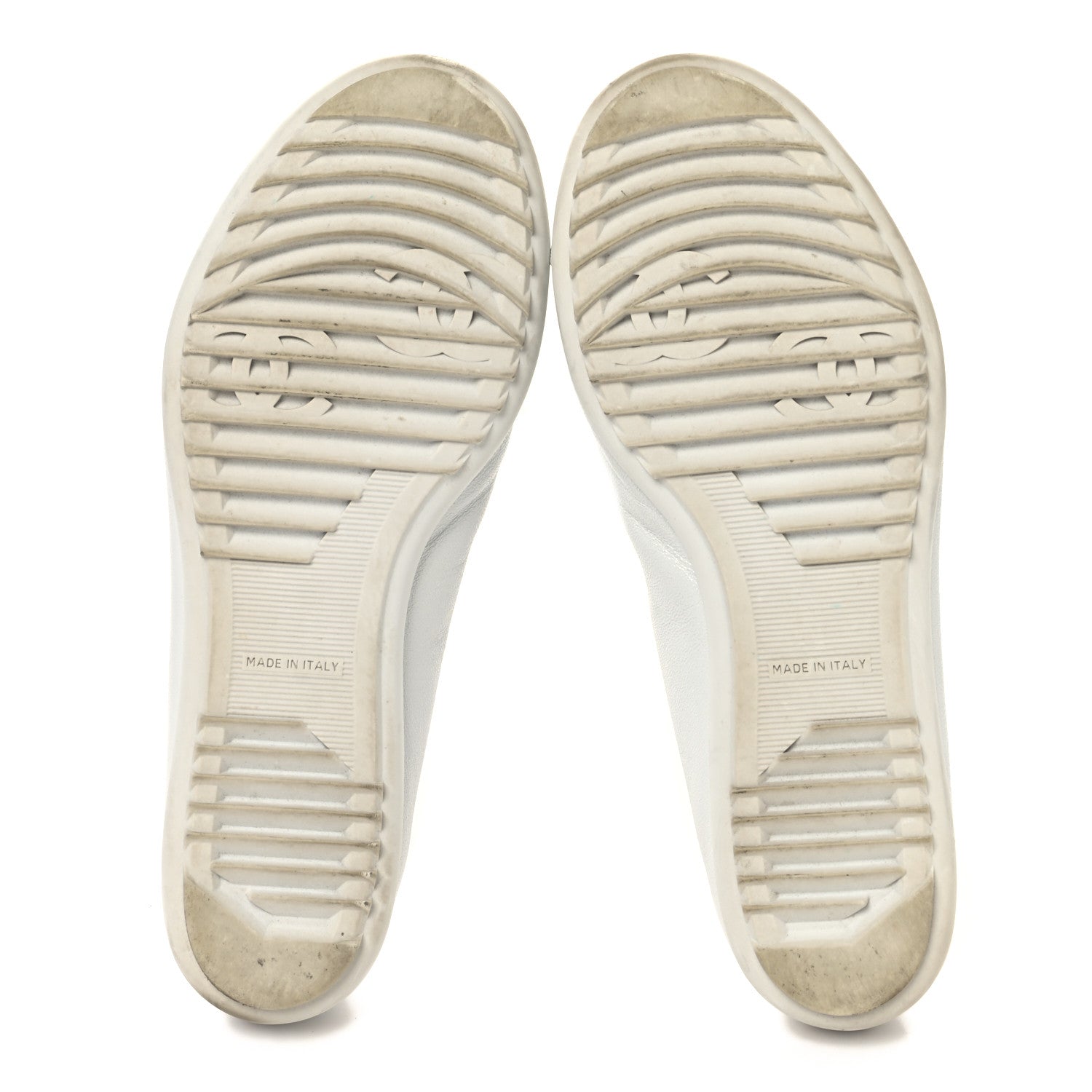 Lambskin Cap Toe CC Mary Jane Flats 37 White