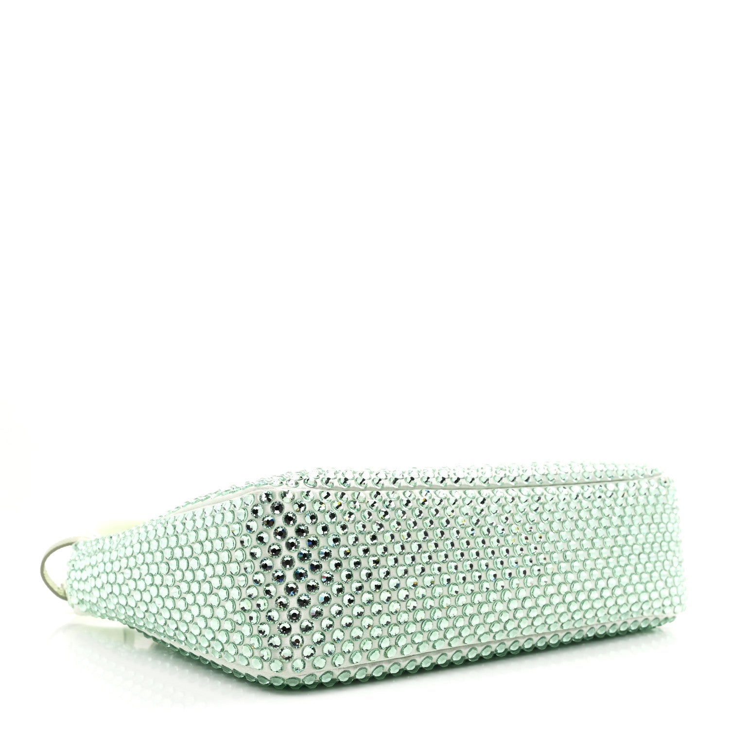 Satin Crystal Mini Re-Edition 2000 Bag Acqua