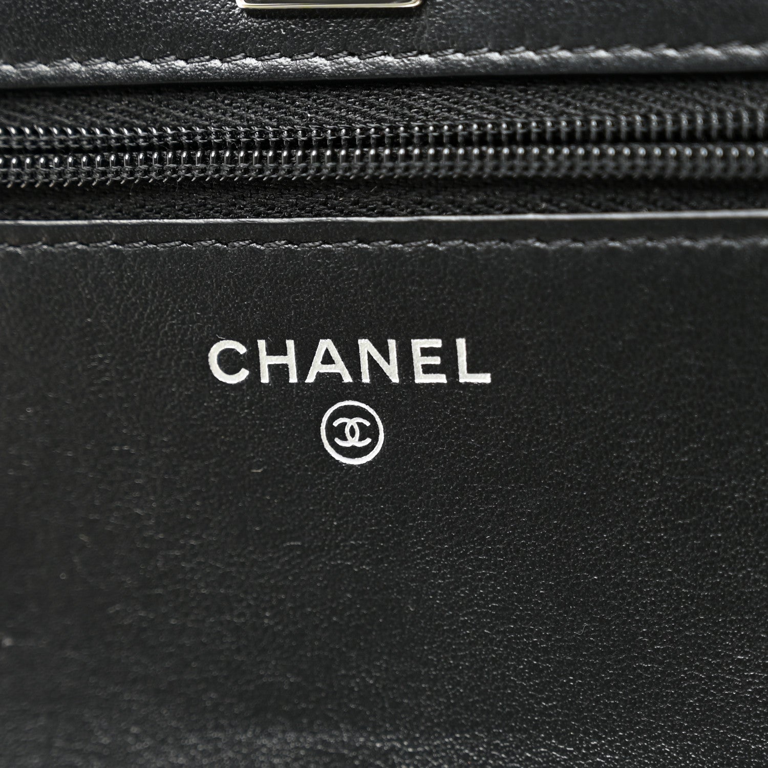 Lambskin Crystal Quilted Wallet On Chain WOC Black