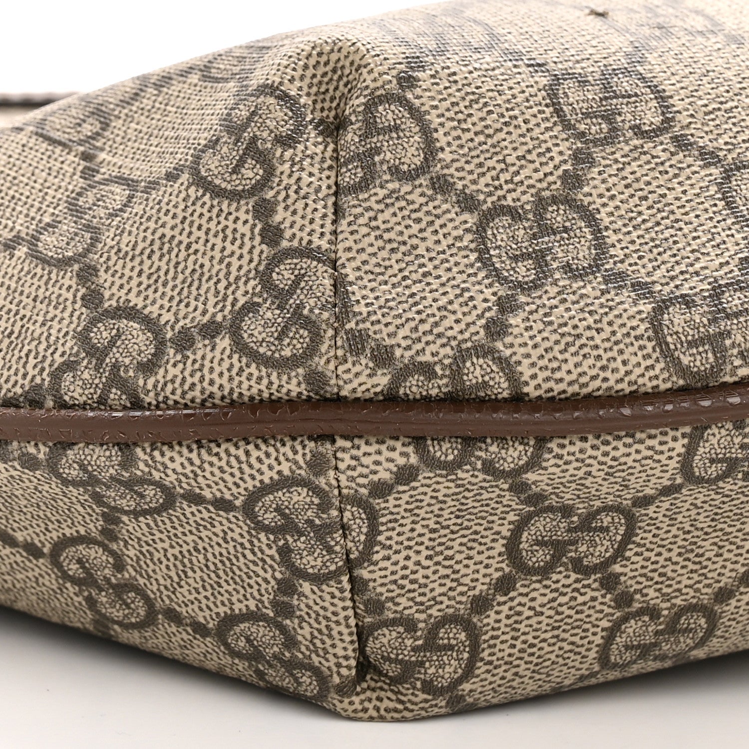GG Supreme Monogram Web Small Ophidia Half Moon Hobo Brown