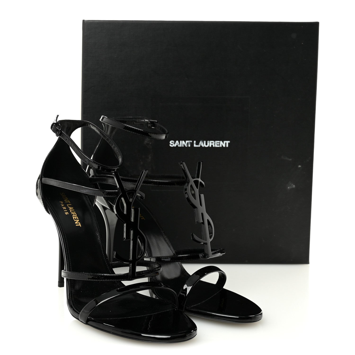 Patent Cassandra 100 Ankle Strap Sandals 39.5 Black