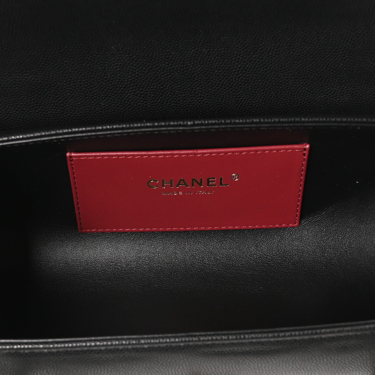 Shiny Caviar Preppy Coco Small Bowling Bag Black