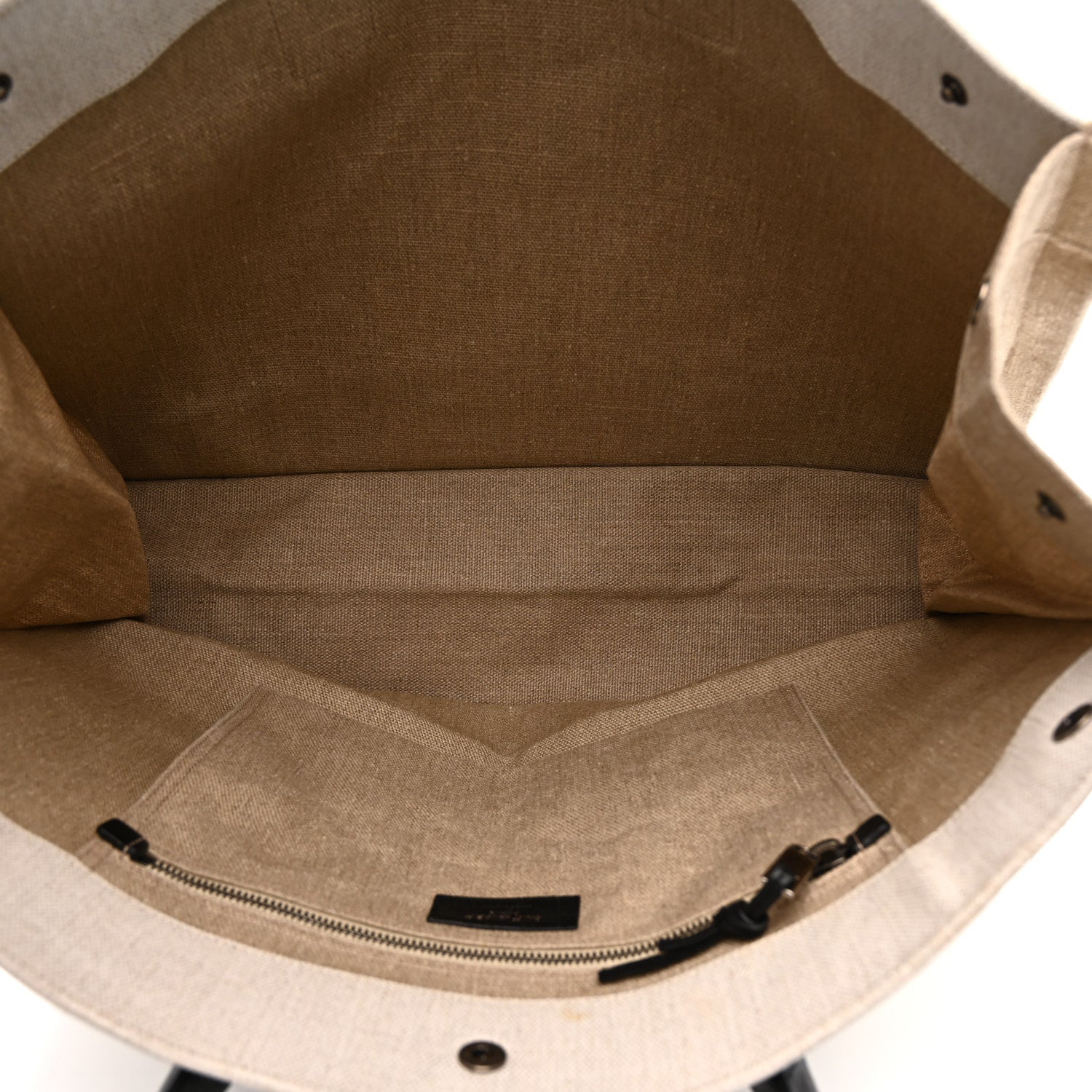 Linen Calfskin Rive Gauche Tote Optic White