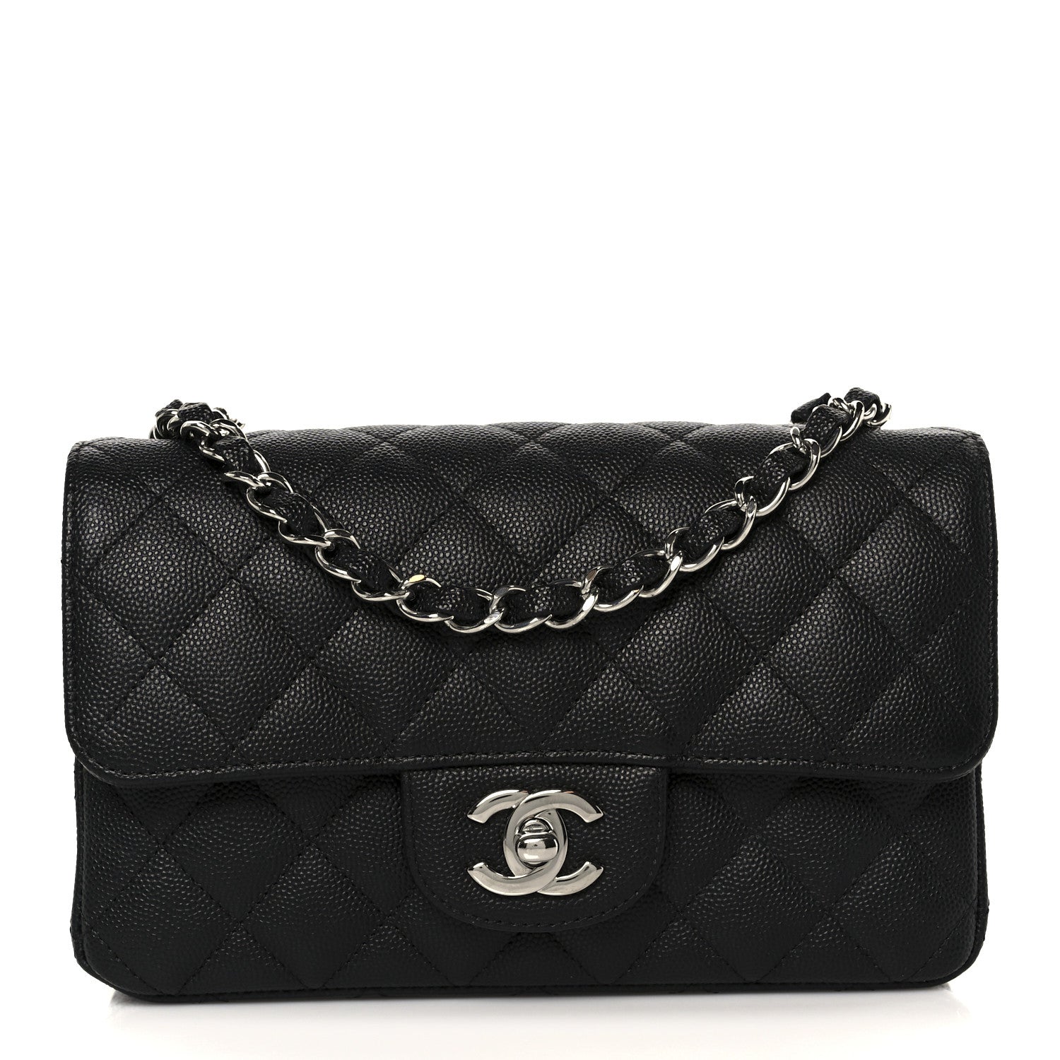 Caviar Quilted Mini Rectangular Flap Black