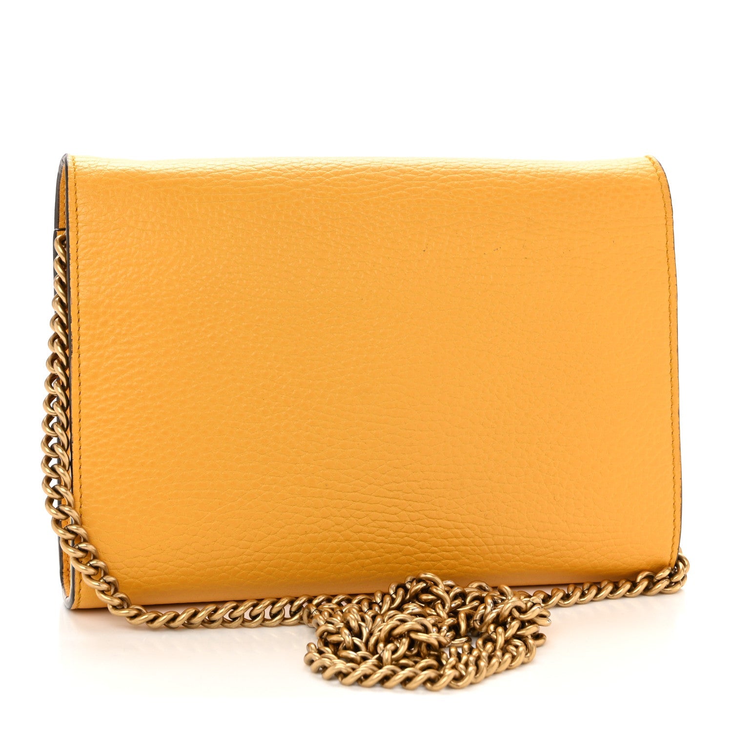 Calfskin Garden Dionysus Chain Wallet Yellow