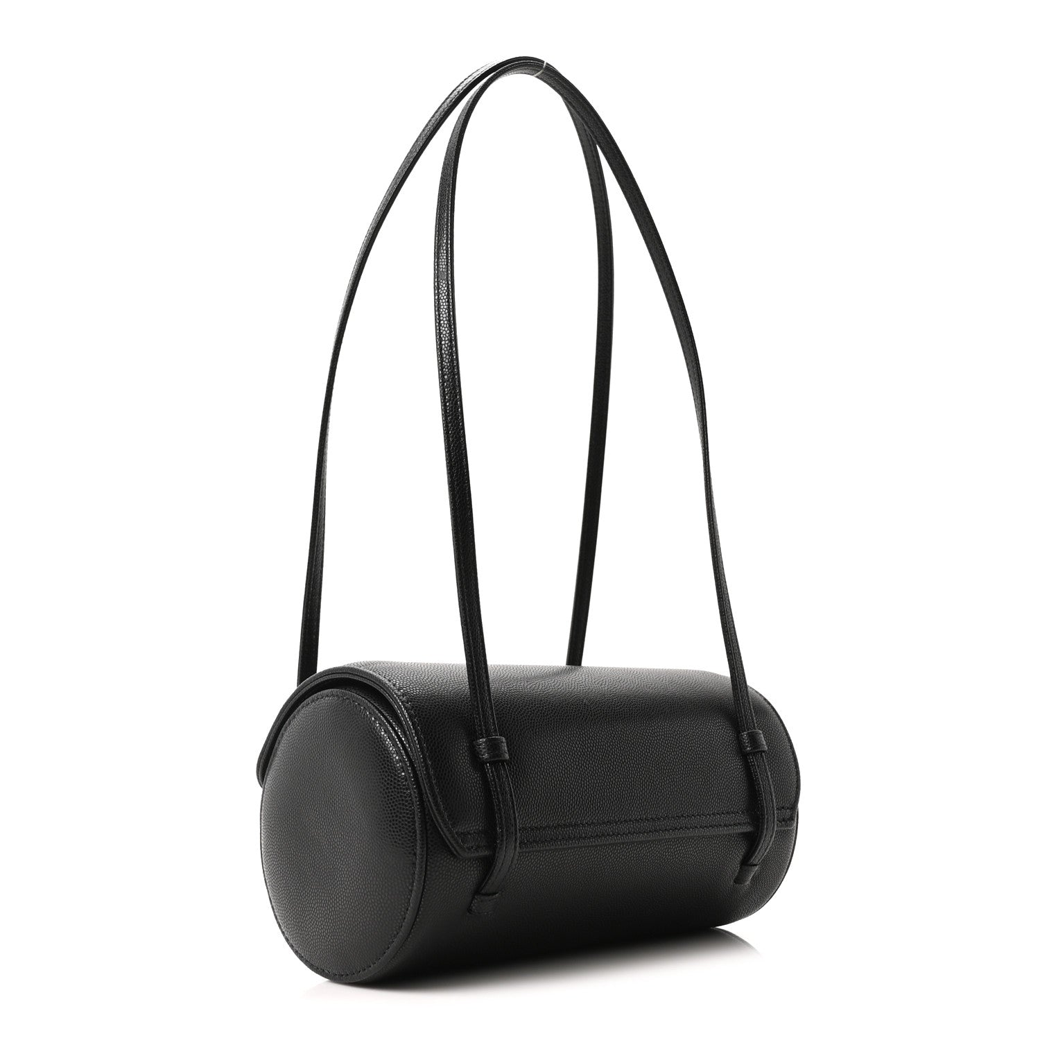 Shiny Caviar Preppy Coco Small Bowling Bag Black