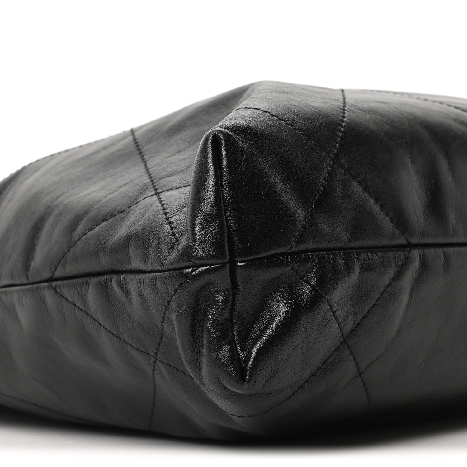 Shiny Calfskin Quilted Small Chanel 22 Black