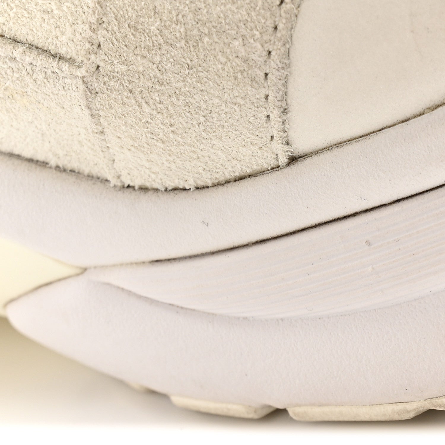 Suede Calfskin Fabric CC Sneakers 39.5 White