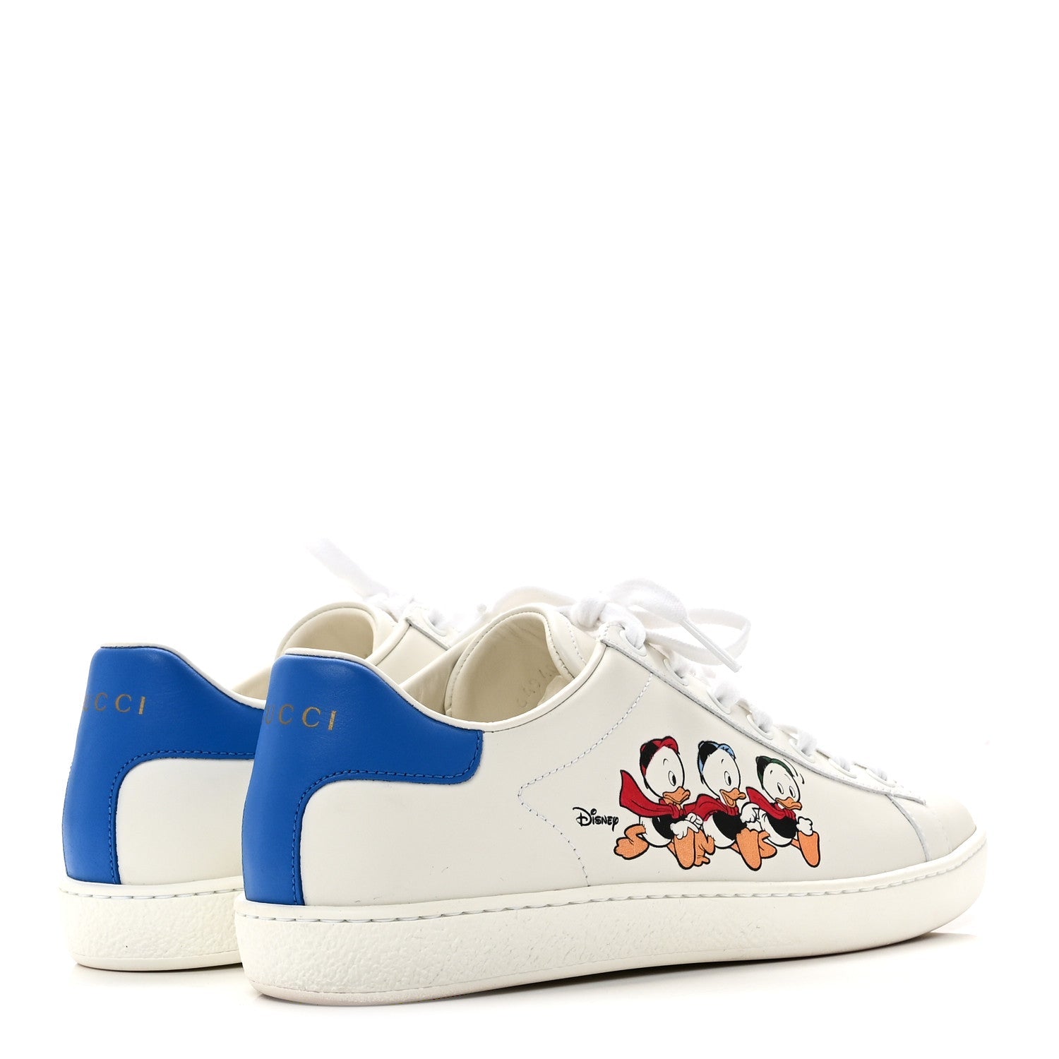 X DISNEY Calfskin Miro Soft Donald Duck Womens Ace Sneakers 37 White Bright Splash