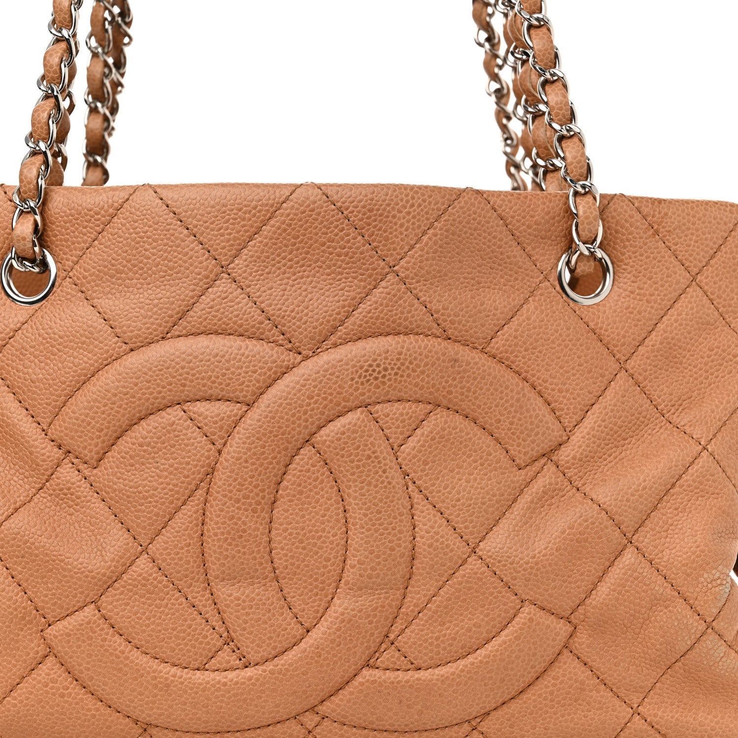 Caviar Quilted Timeless CC Shopping Tote Brown