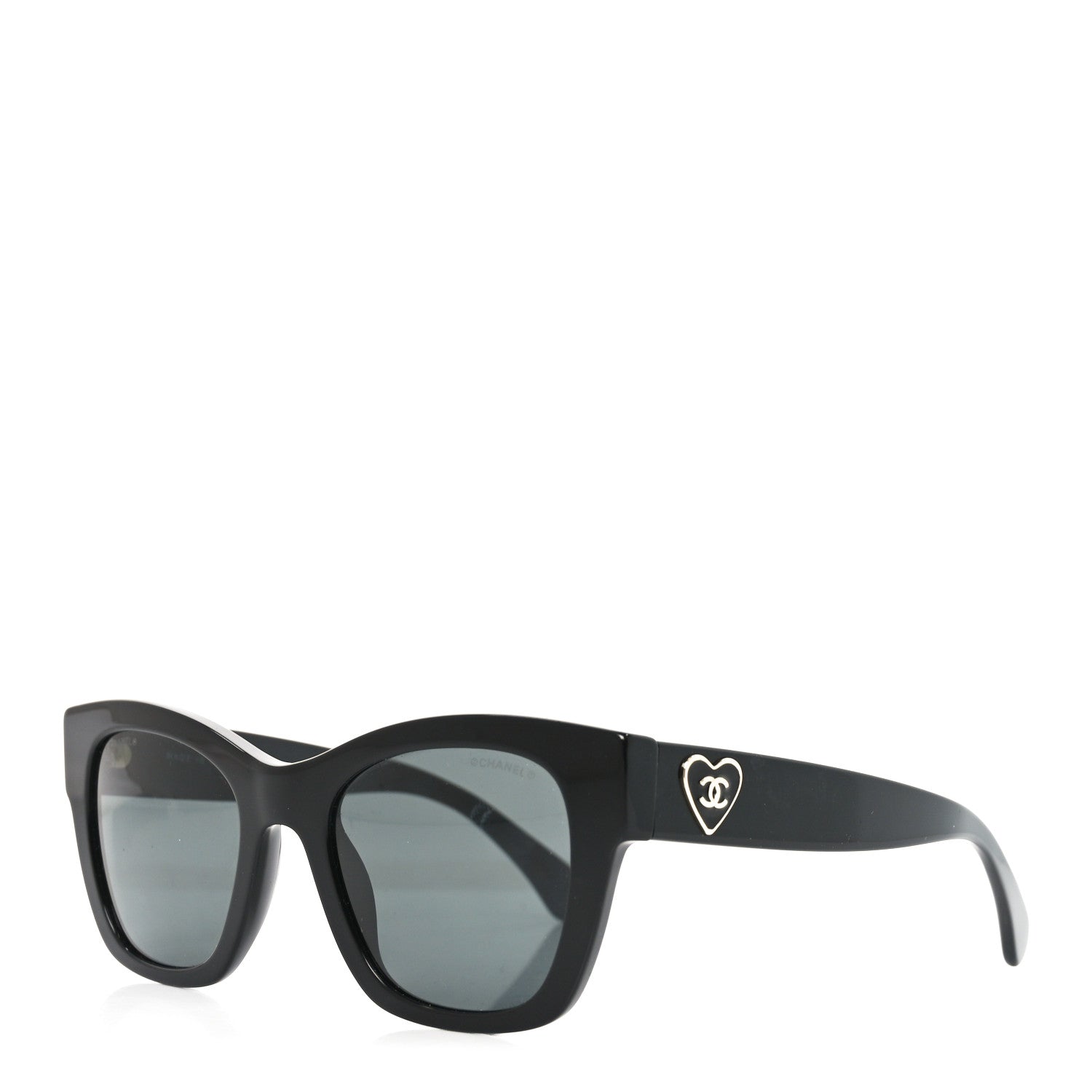 Acetate Square CC Heart Sunglasses 5478 Black