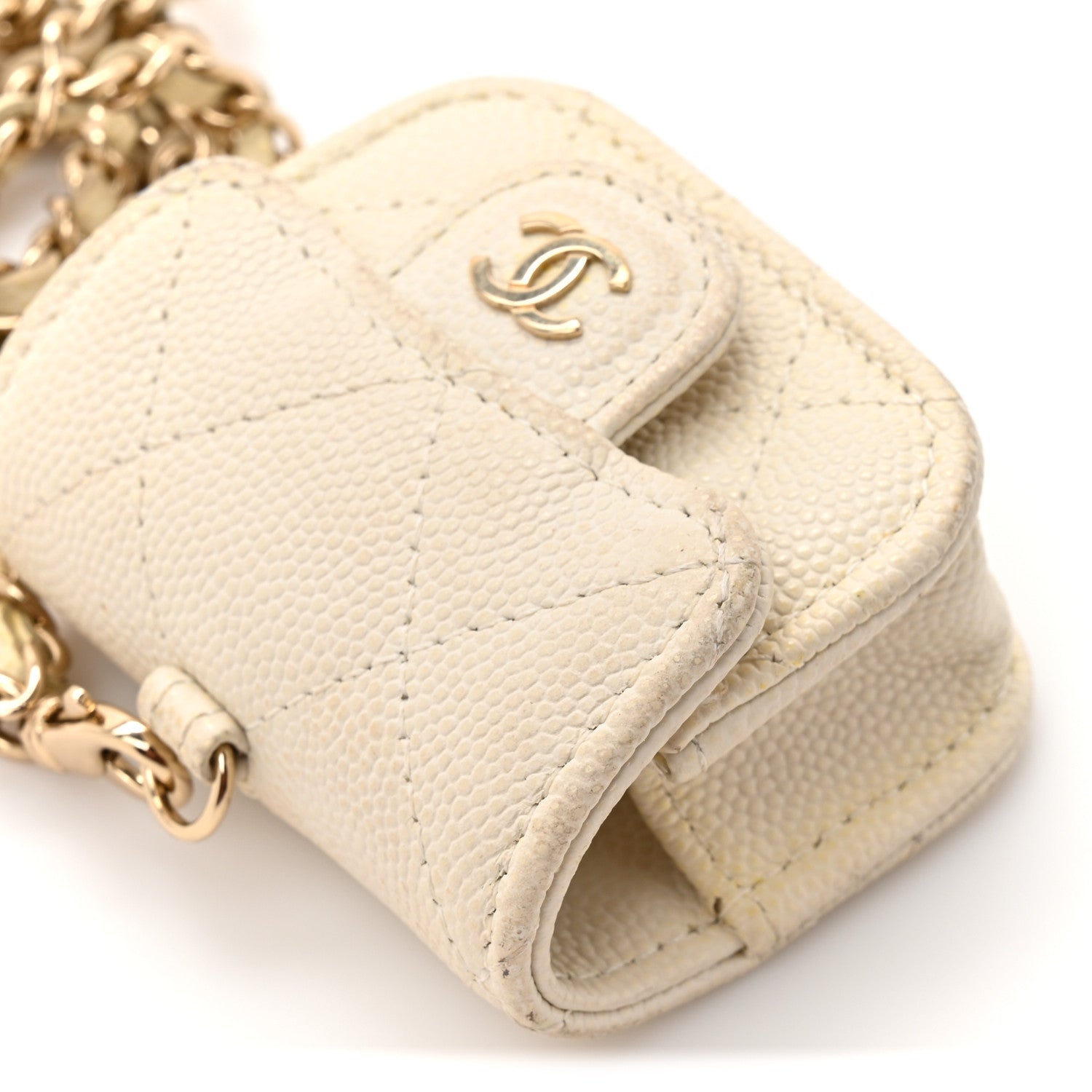Caviar Quilted Airpods Pro Case White