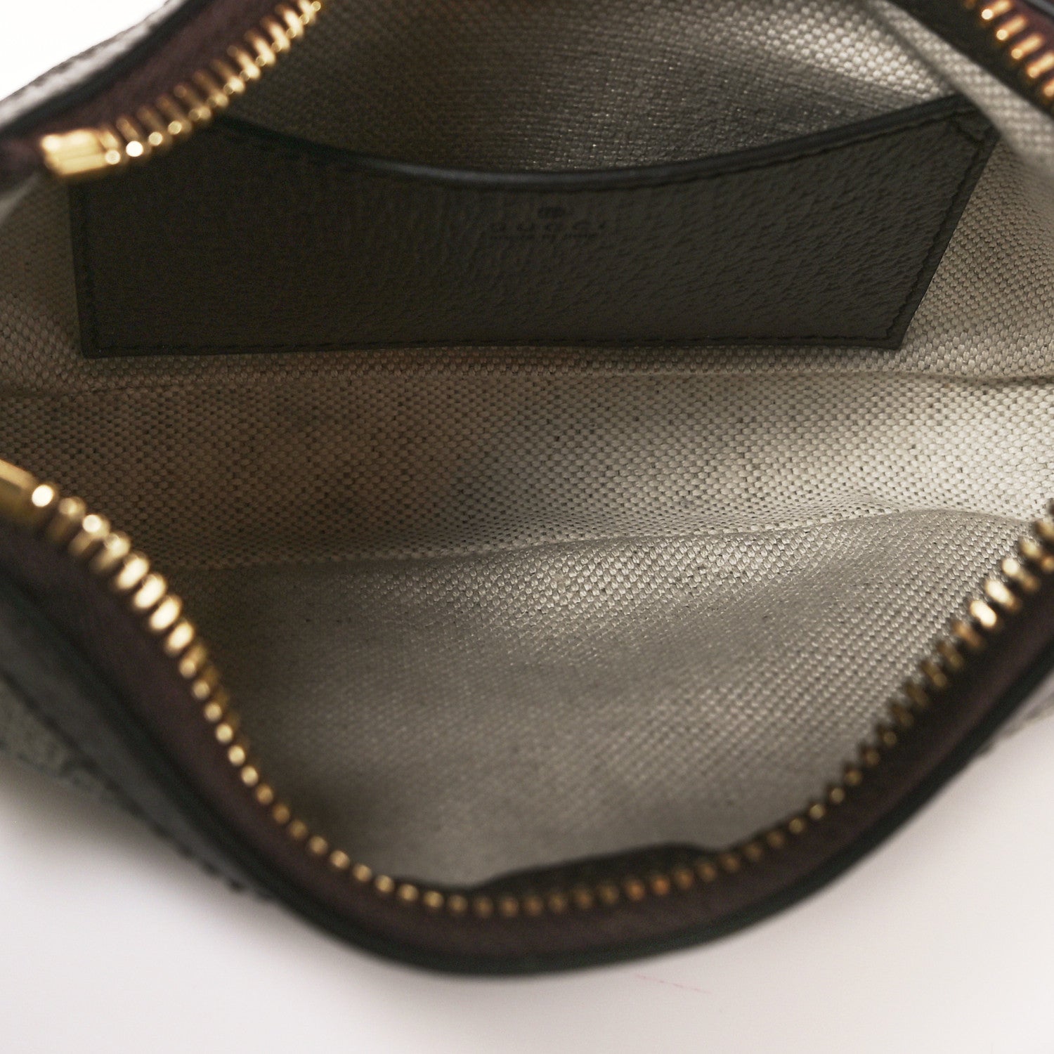 GG Supreme Monogram Textured Dollar Calfskin Mini Ophidia Chain Bag Beige Ebony
