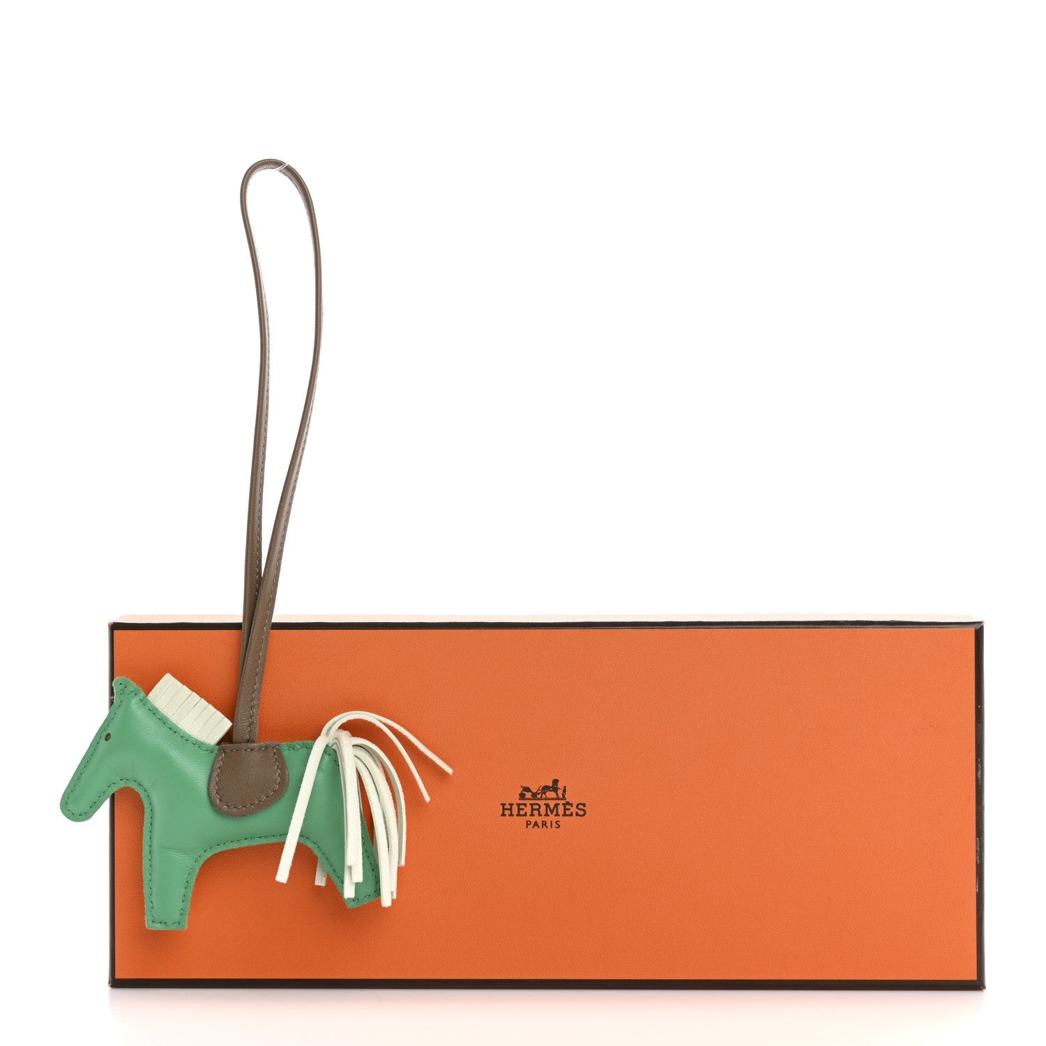 Milo Lambskin Grigri Rodeo Horse Bag Charm PM Menthe Vert Fizz Etoupe