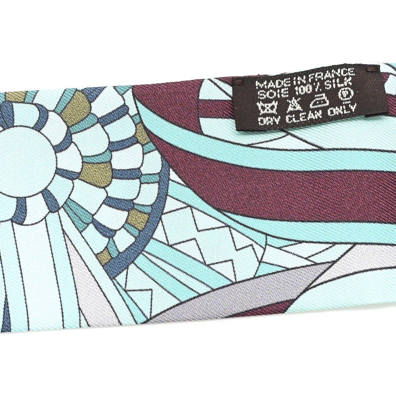 Silk Les Flots du Cheval Twilly Turquoise Bordeaux Aqua