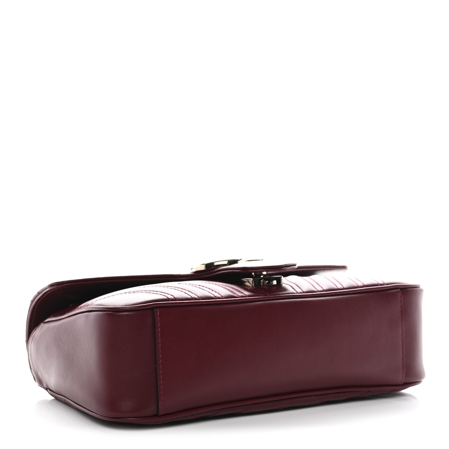 Calfskin Matelasse Medium GG Marmont Shoulder Bag Ancora Red