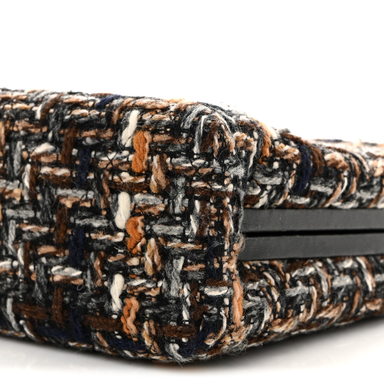 Tweed Kisslock Minaudiere Black Multicolor