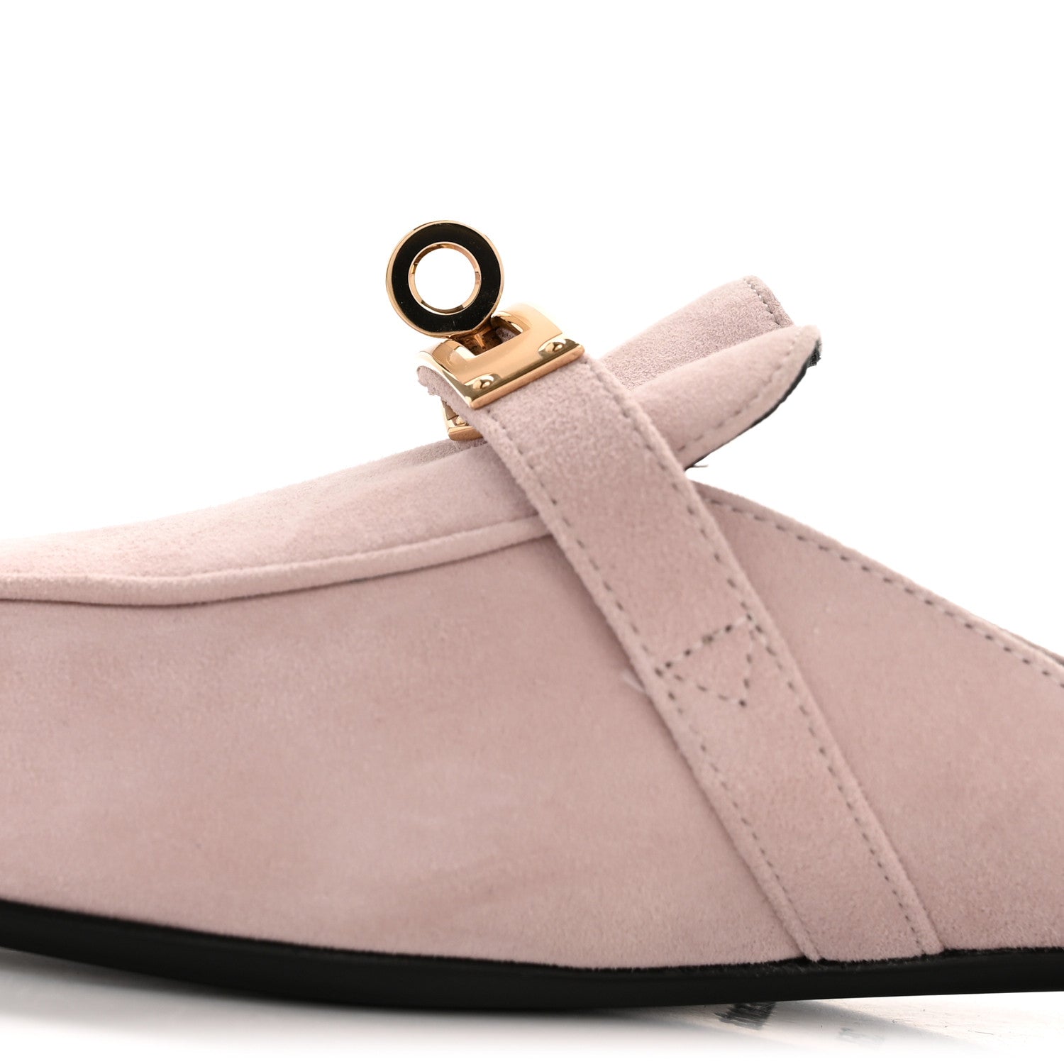 Suede Goatskin Oz Mules 35.5 Rose Porcelaine