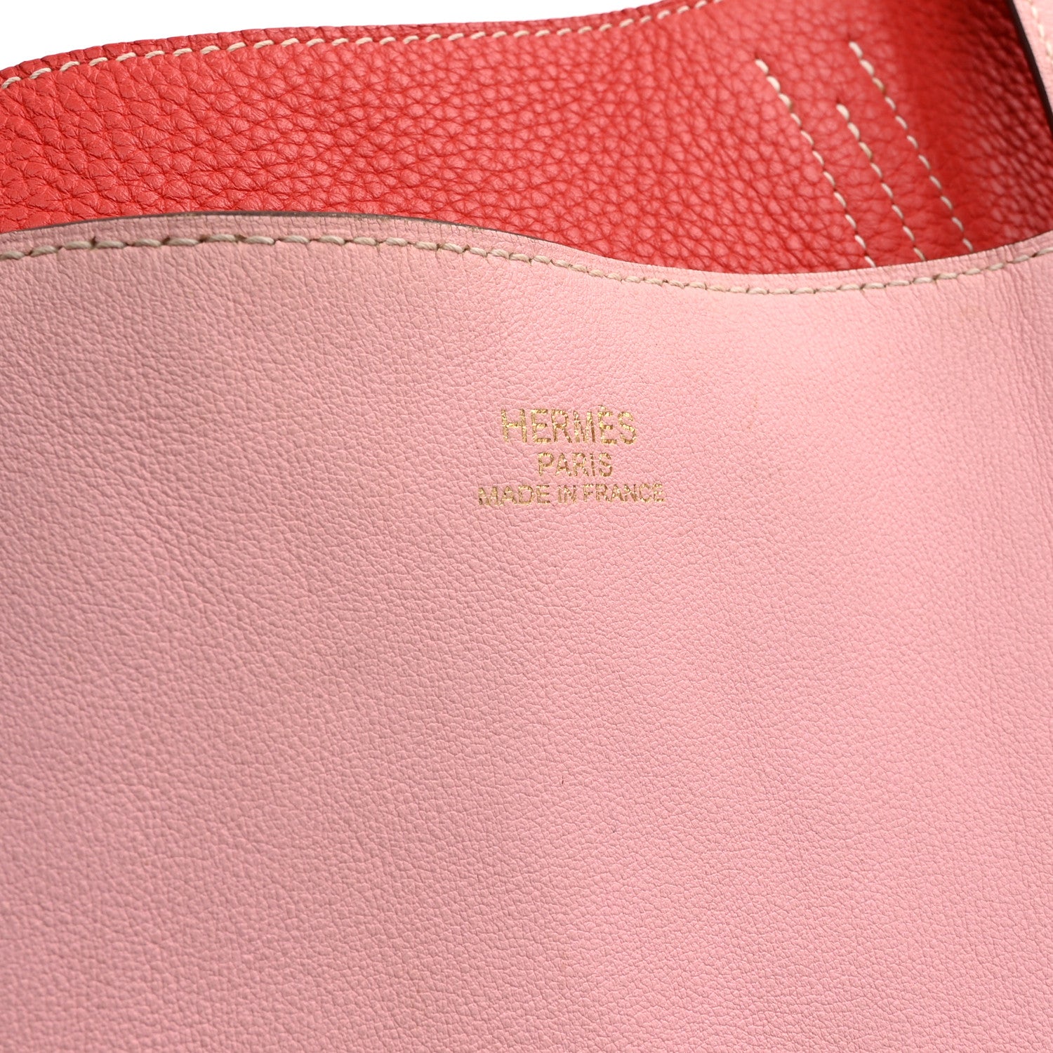 Taurillon Clemence Swift Double Sens 36 Reversible Tote Rose Sakura Bougainvillea