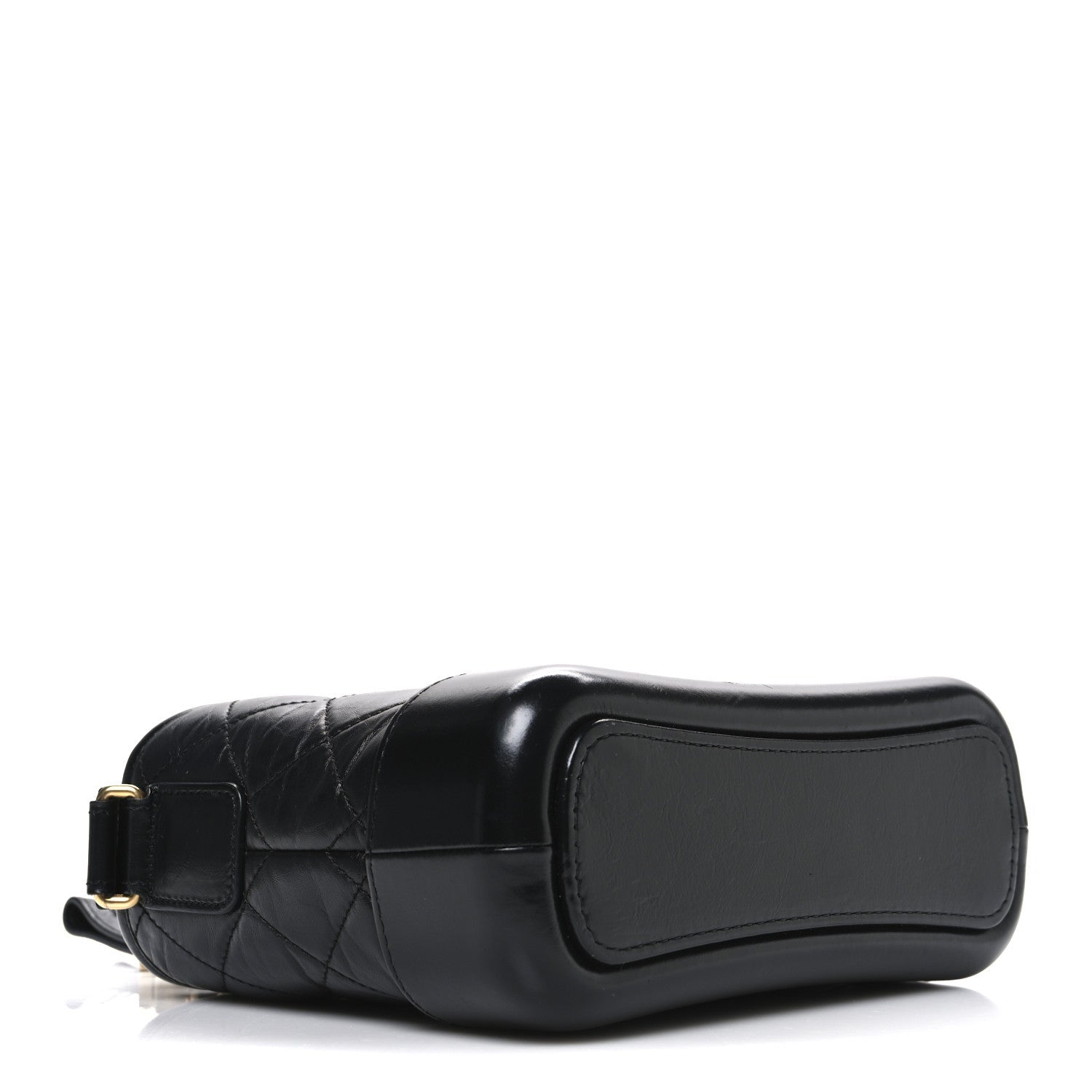 Aged Calfskin Quilted Small Gabrielle Hobo Black