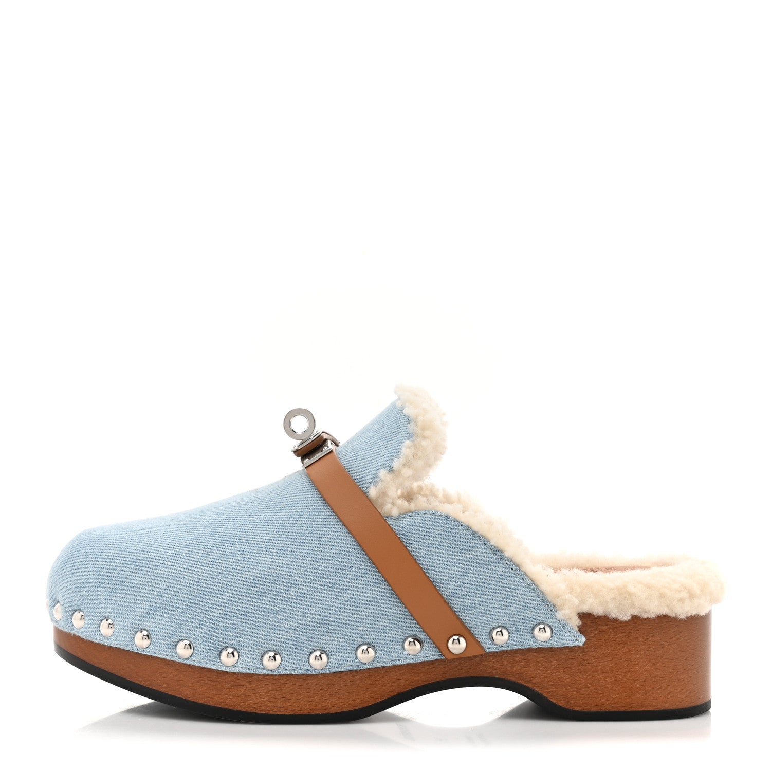 Denim Wool Carlotta Mules 35 Bleu Clair Naturel