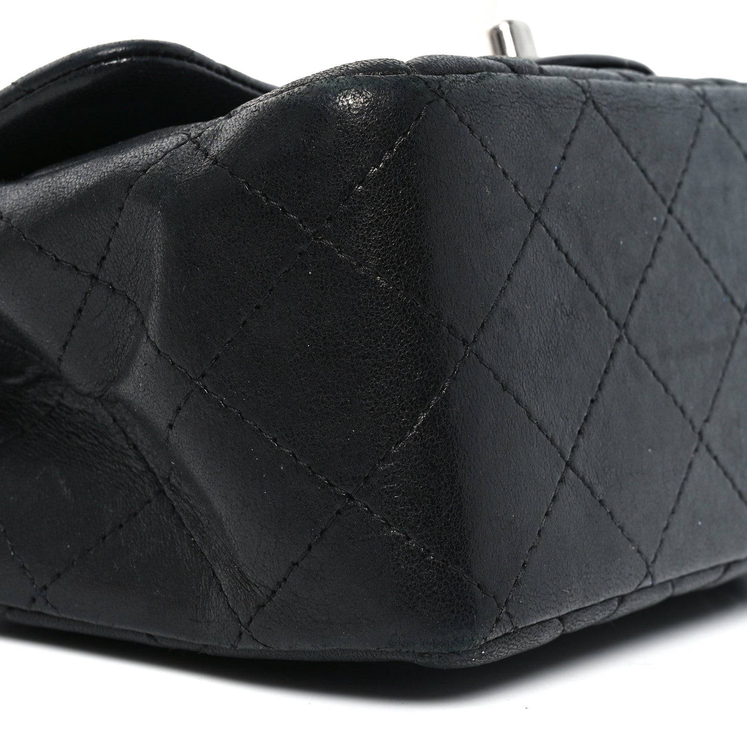 Lambskin Quilted Mini Square Flap Black