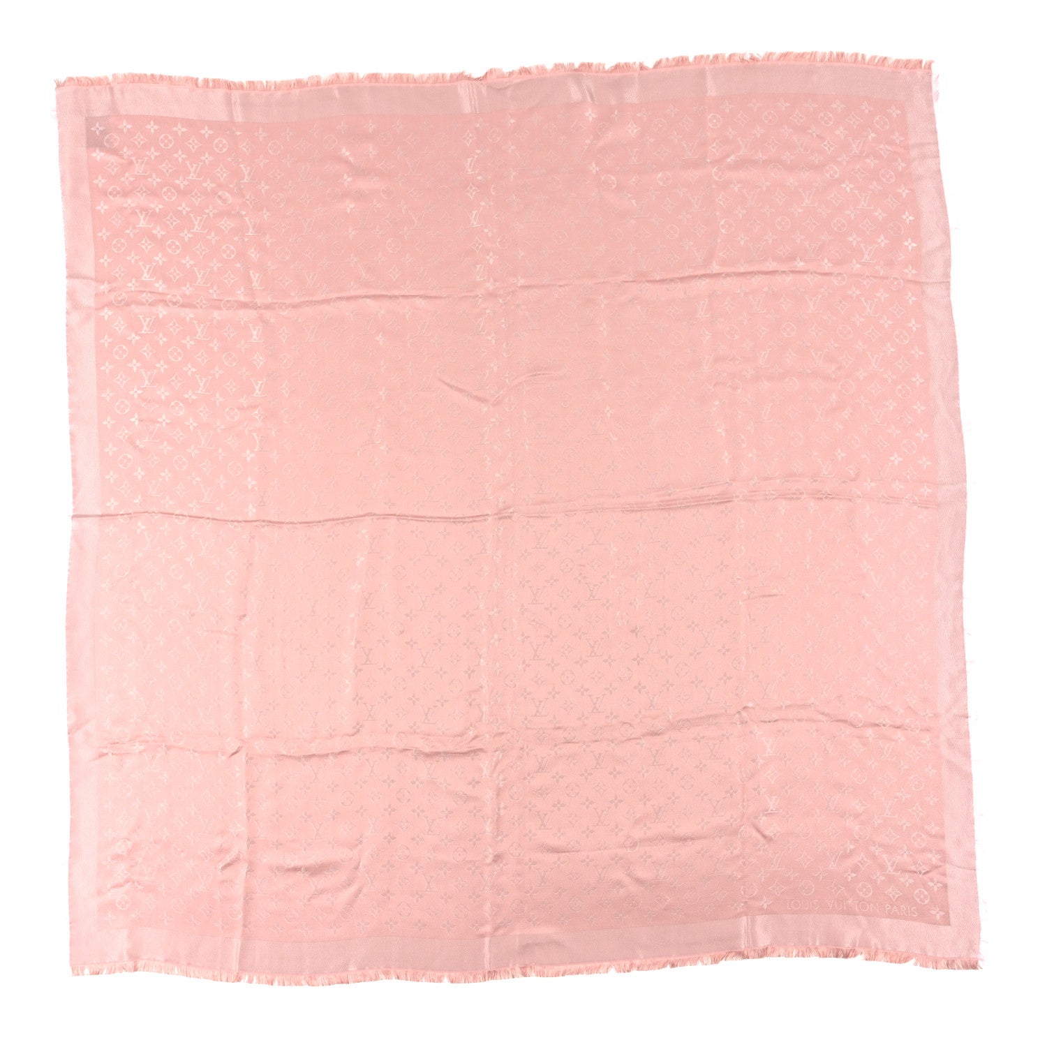Silk Lurex Wool Monogram Shine Shawl Rose Velours