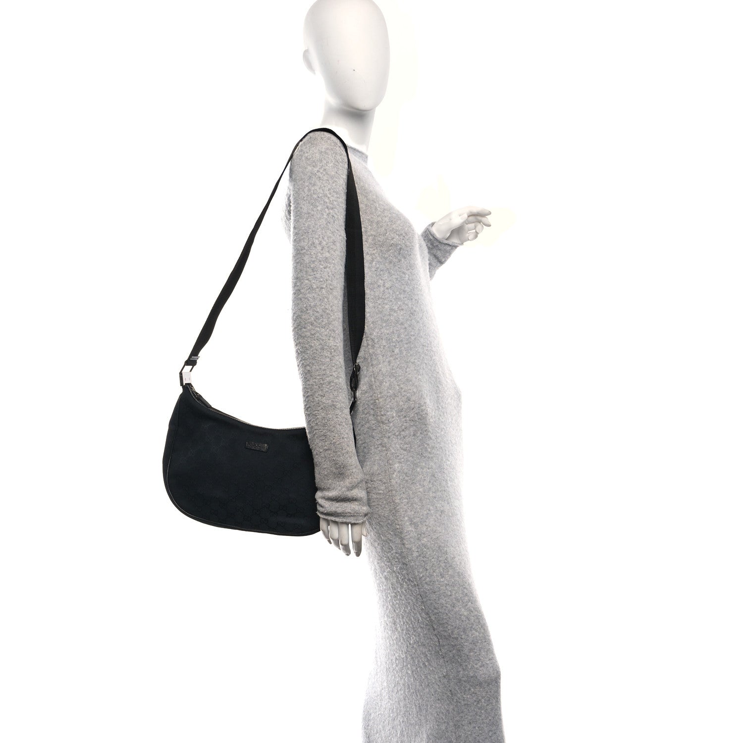 Monogram Medium Half Moon Hobo Black