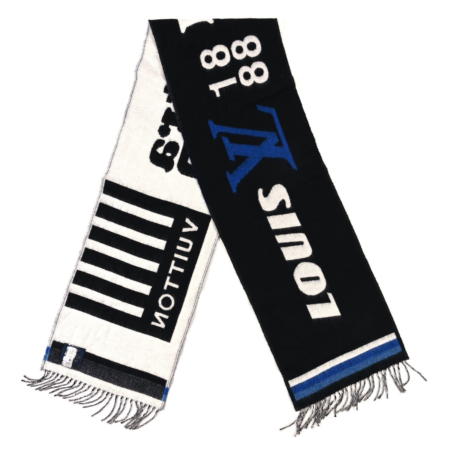 Wool Cashmere LV Forward Scarf Black