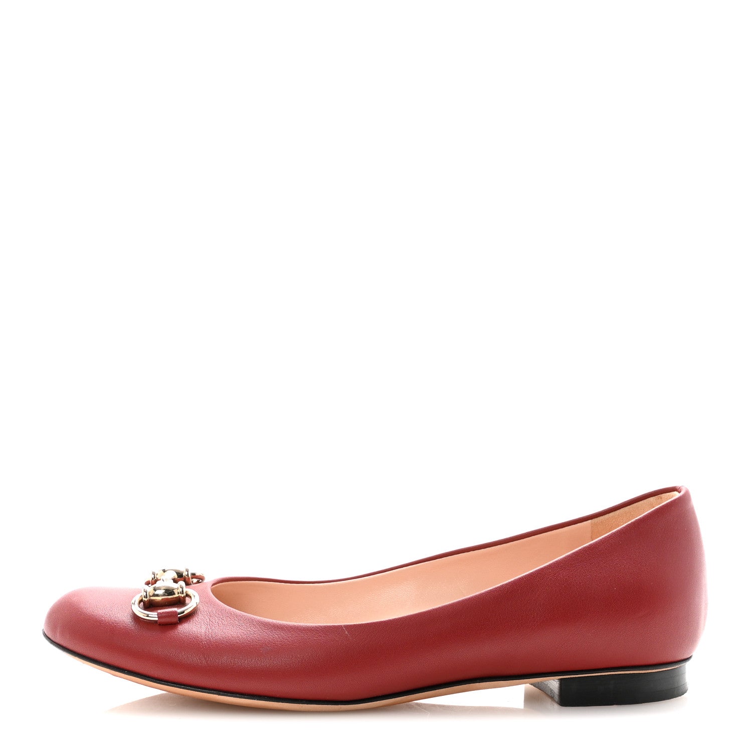 Calfskin Horsebit Ballerina Flats 35.5 Red