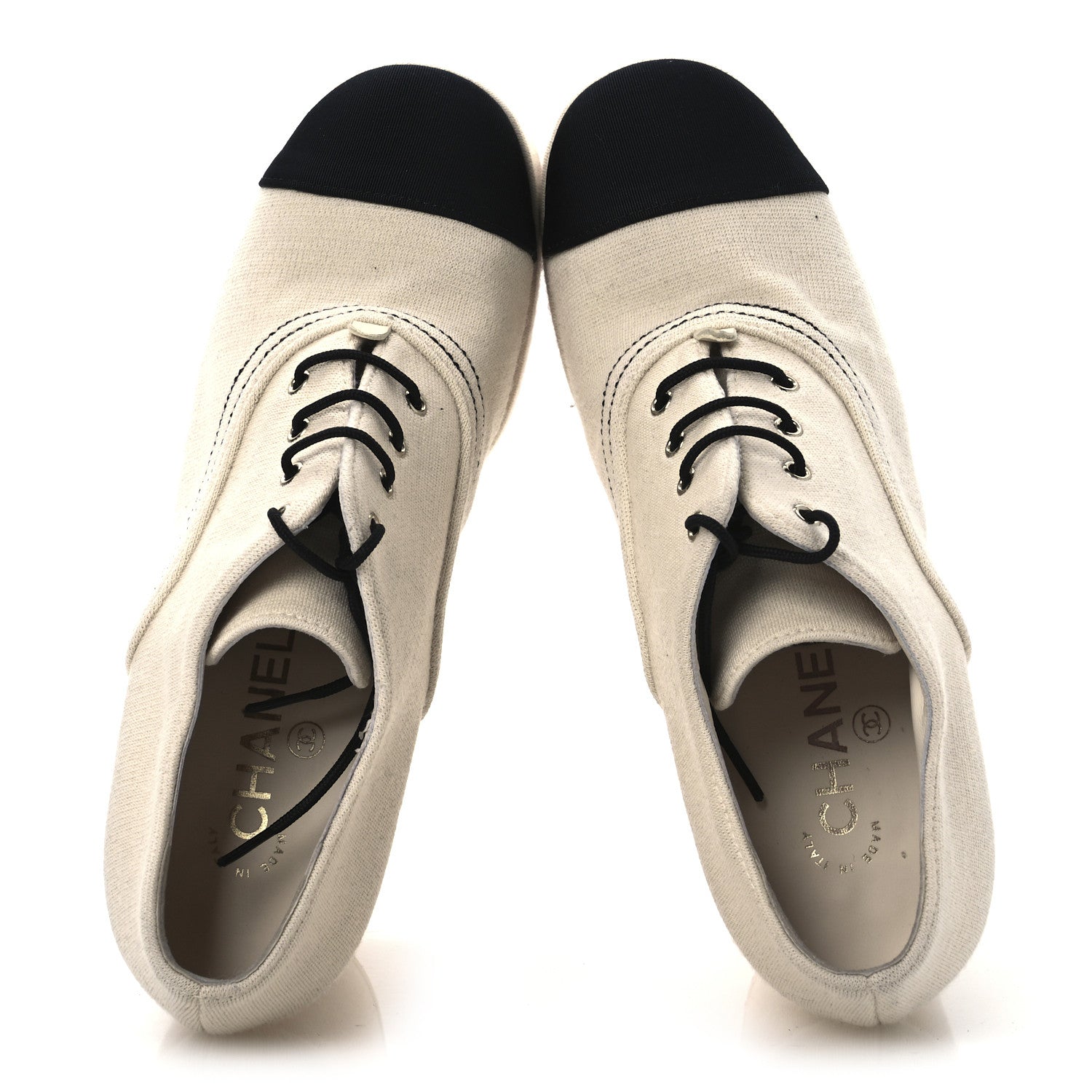 Canvas Lace Up Oxford Pumps 38 White Black