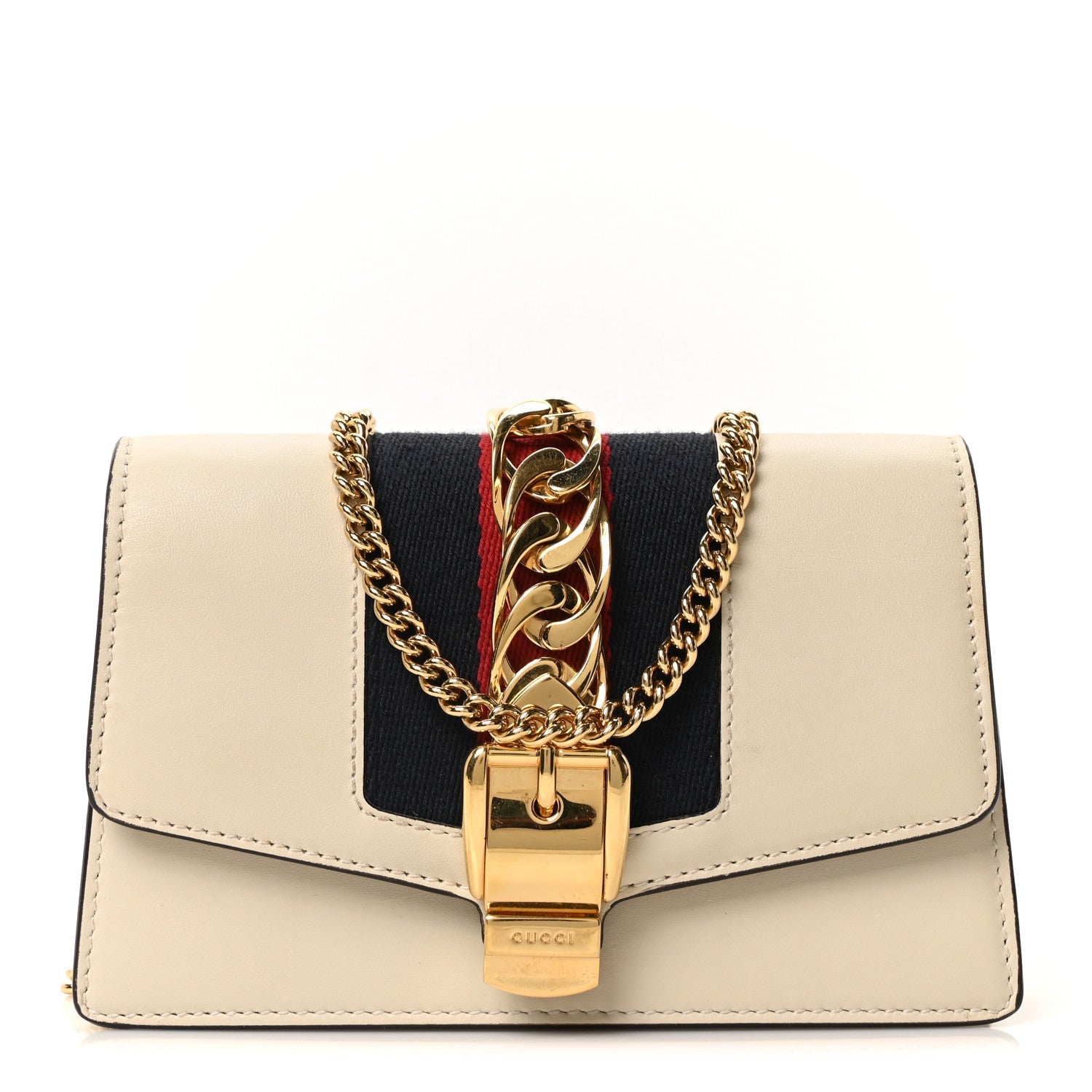 Calfskin Super Mini Sylvie Chain Shoulder Bag White