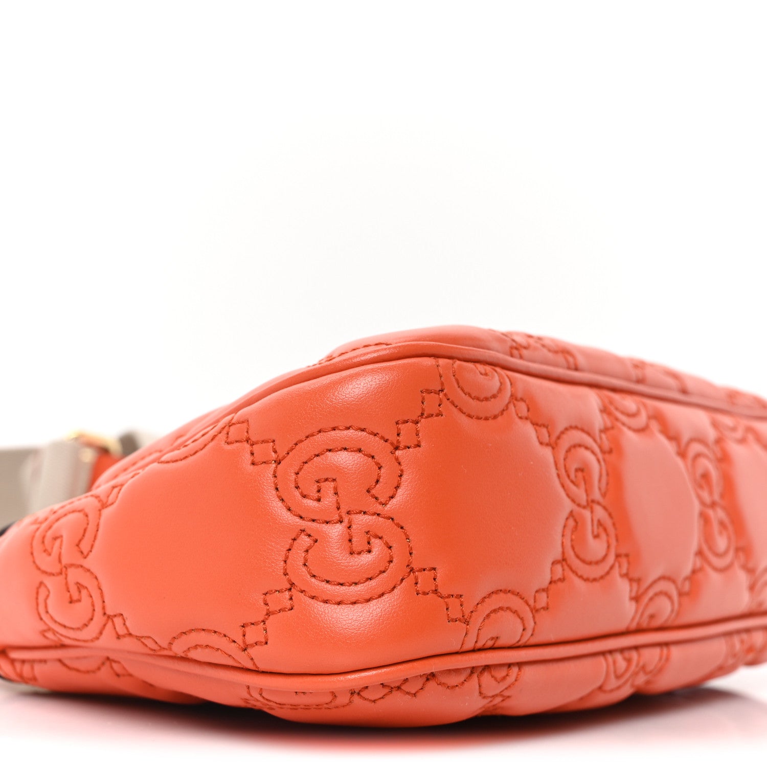 Calfskin GG Matelasse Chain Handbag Deep Orange Natural