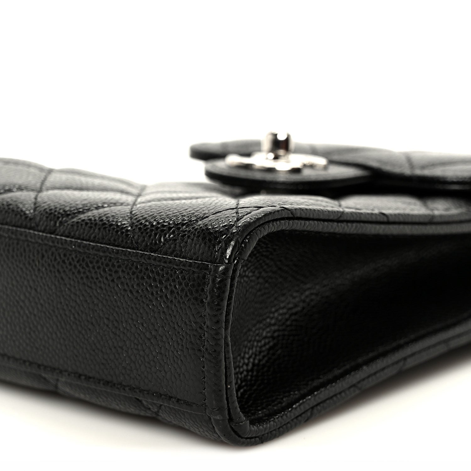 Caviar Quilted Classic Phone Holder Black