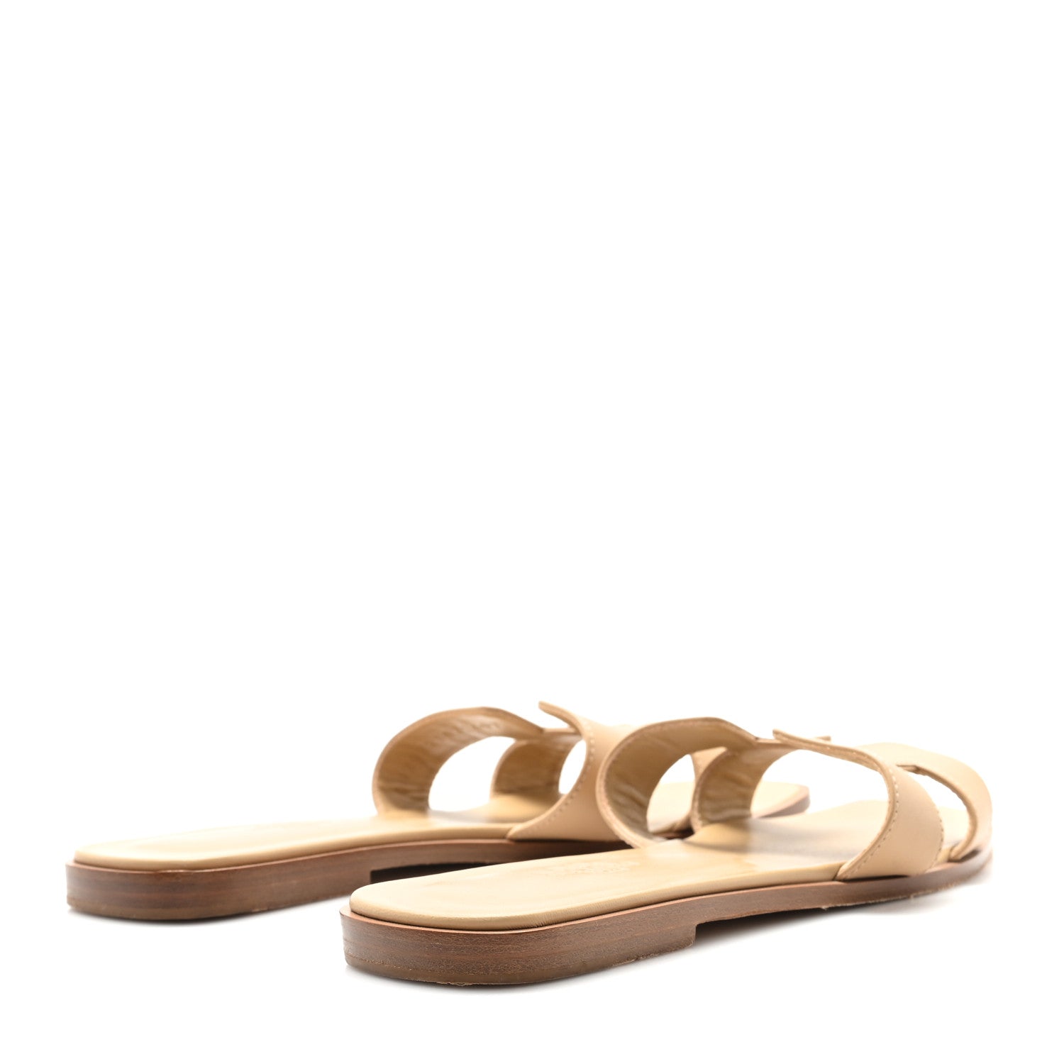 Calfskin Oran Sandals 38 Beige Albinos