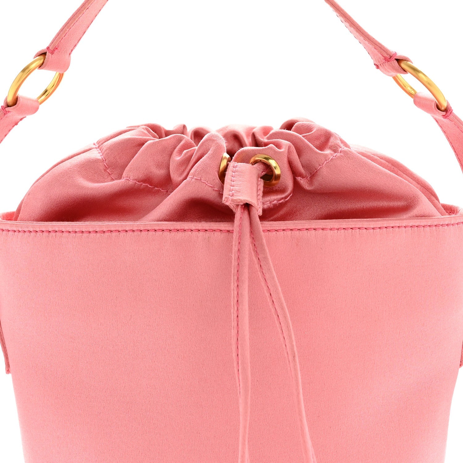 Satin Raso Bucket Bag Pink