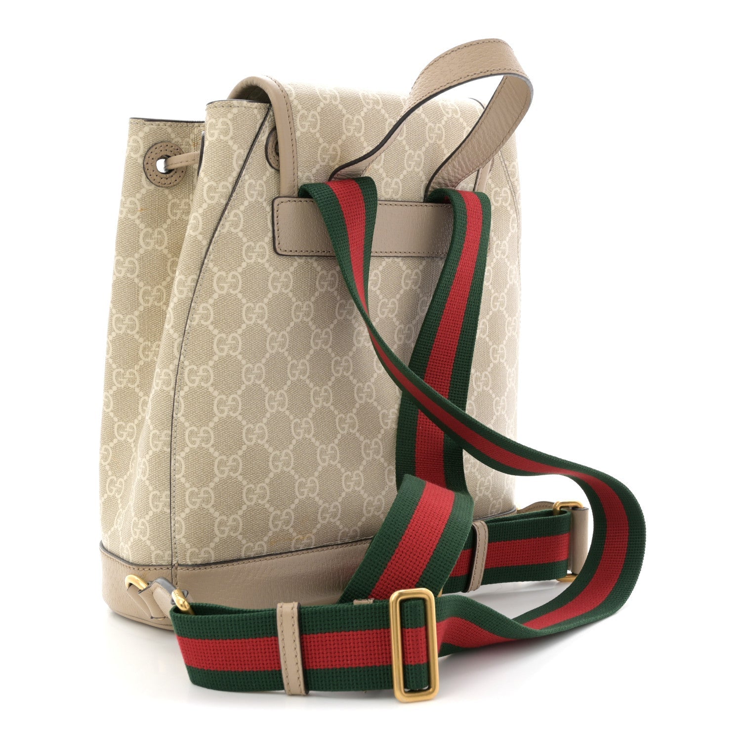 GG Supreme Monogram Azalea Calfskin Retro Interlocking G Buckle Backpack Beige Mystic White