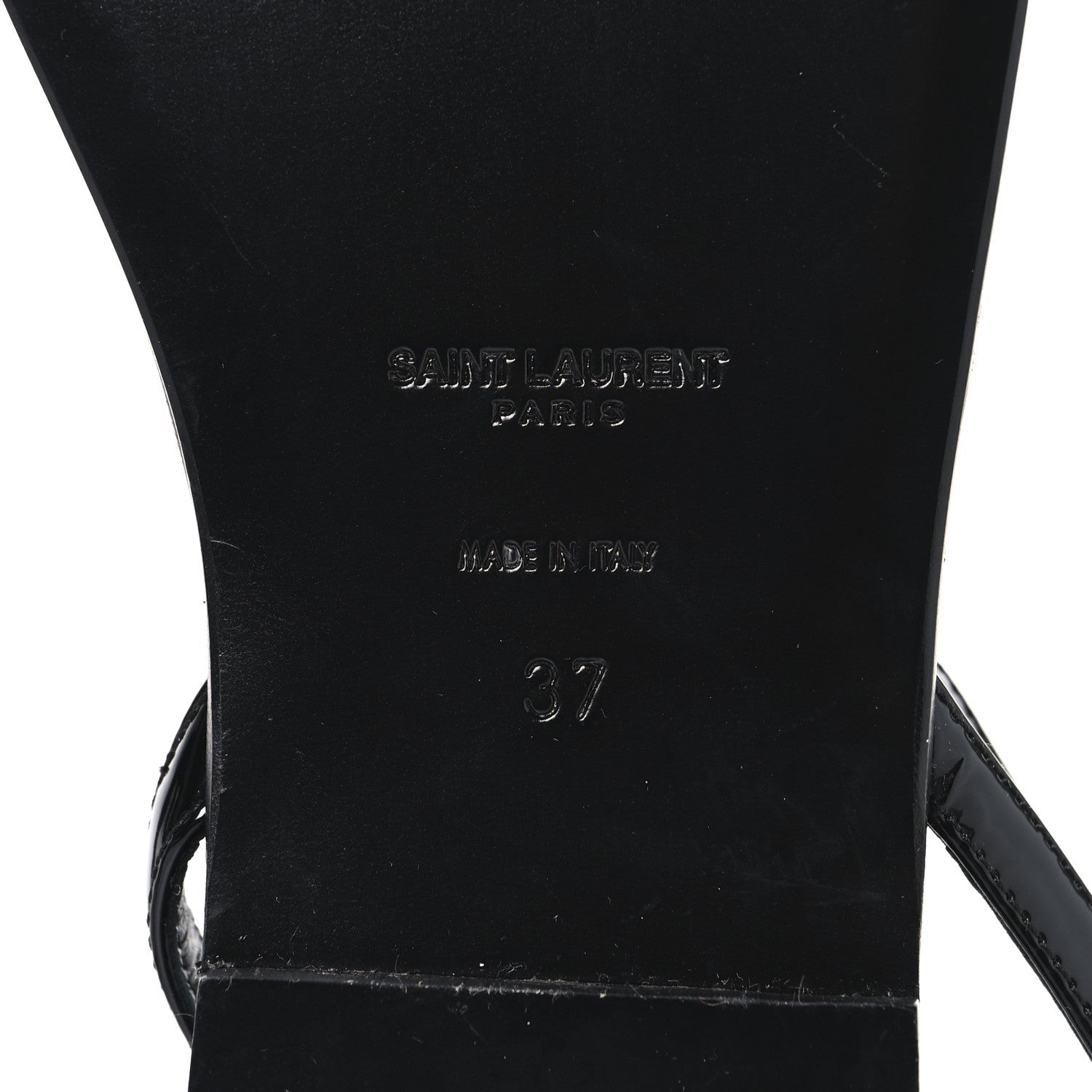 Patent Calfskin Nu Pieds 05 Sandals 37 Black