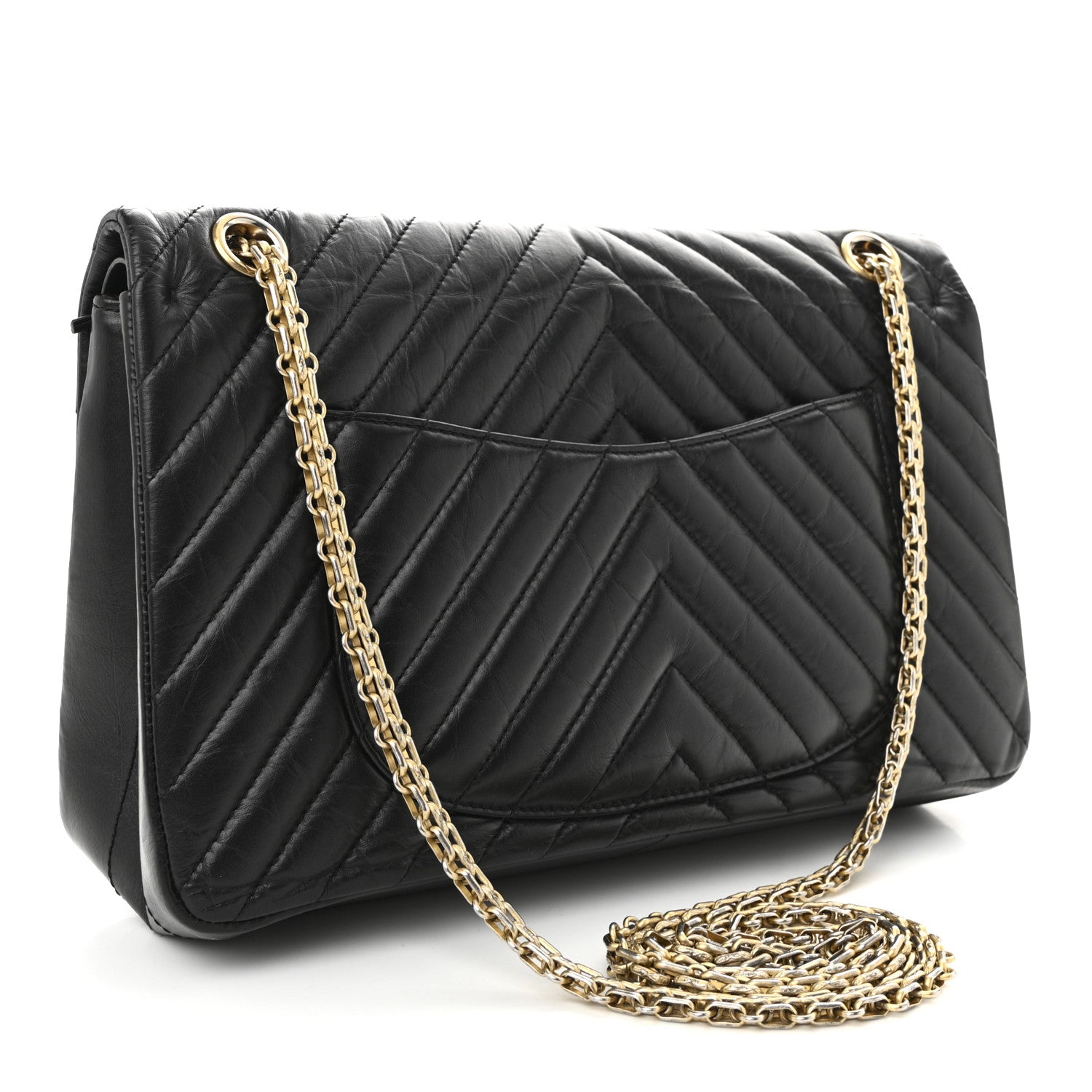 Aged Calfskin Chevron Quilted 2.55 Reissue 226 Flap Black