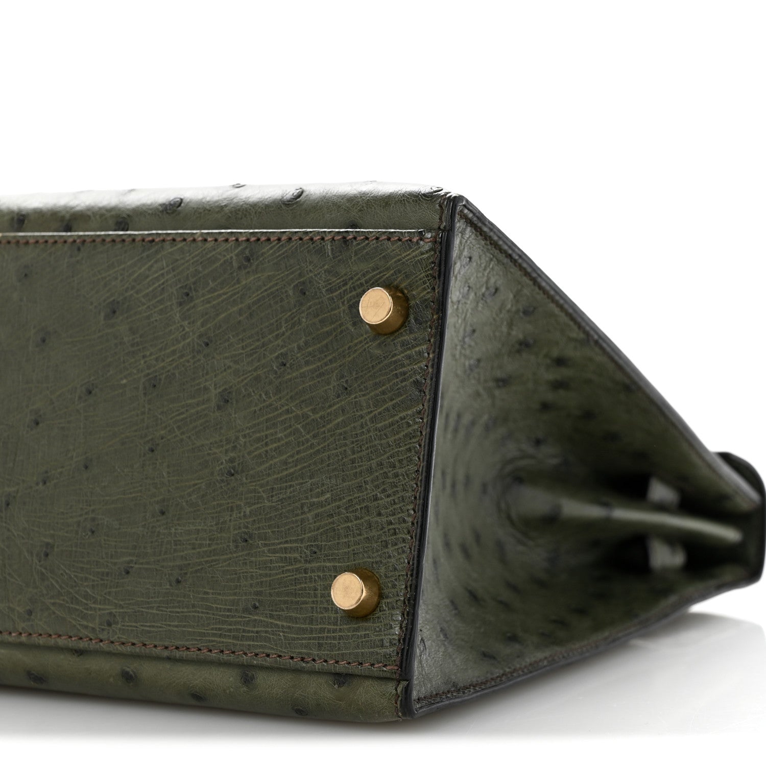 Ostrich Kelly Sellier 32 Vert Olive