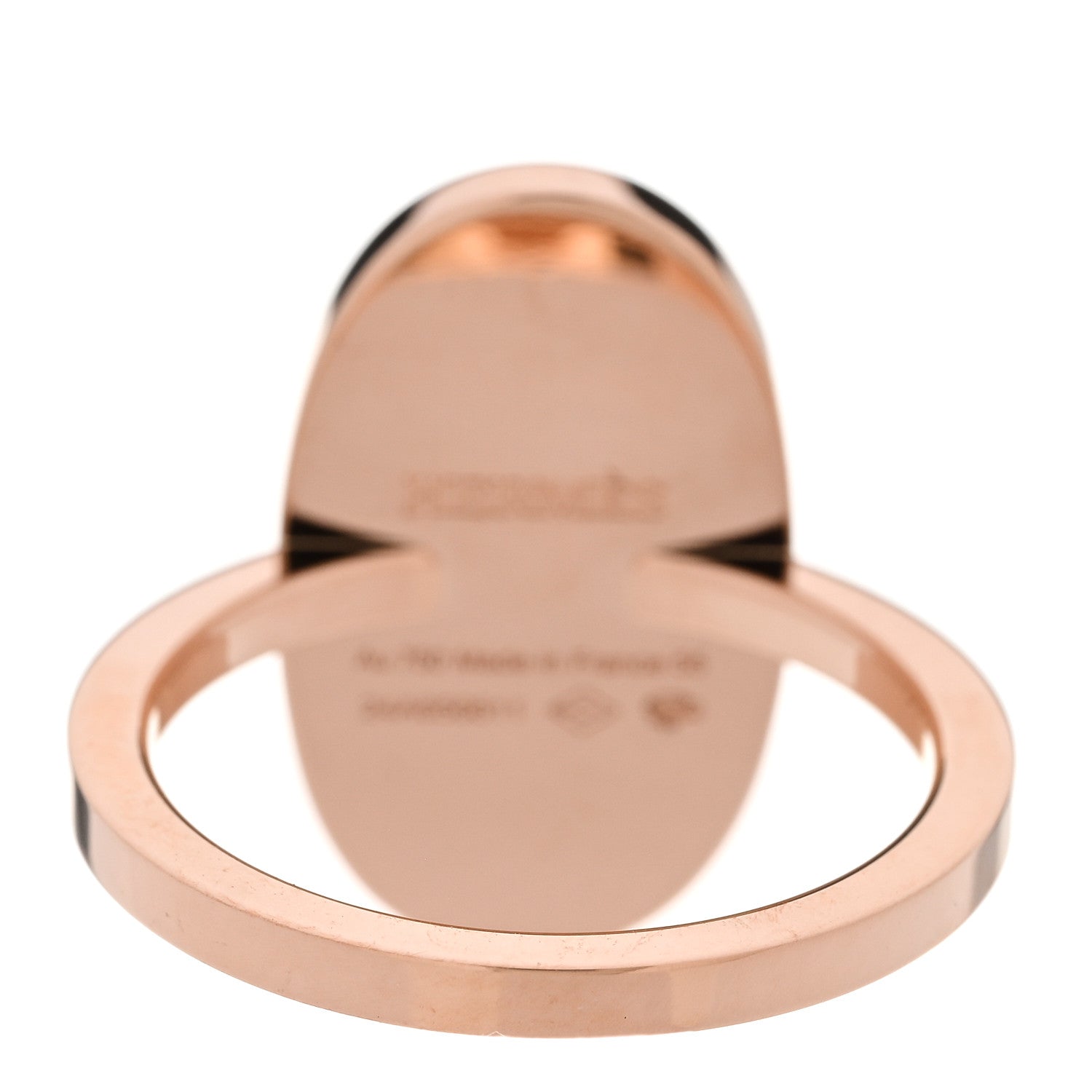 18K Rose Gold Ceramic Diamond MM Chaine d'Ancre Verso Ring  55 7.25