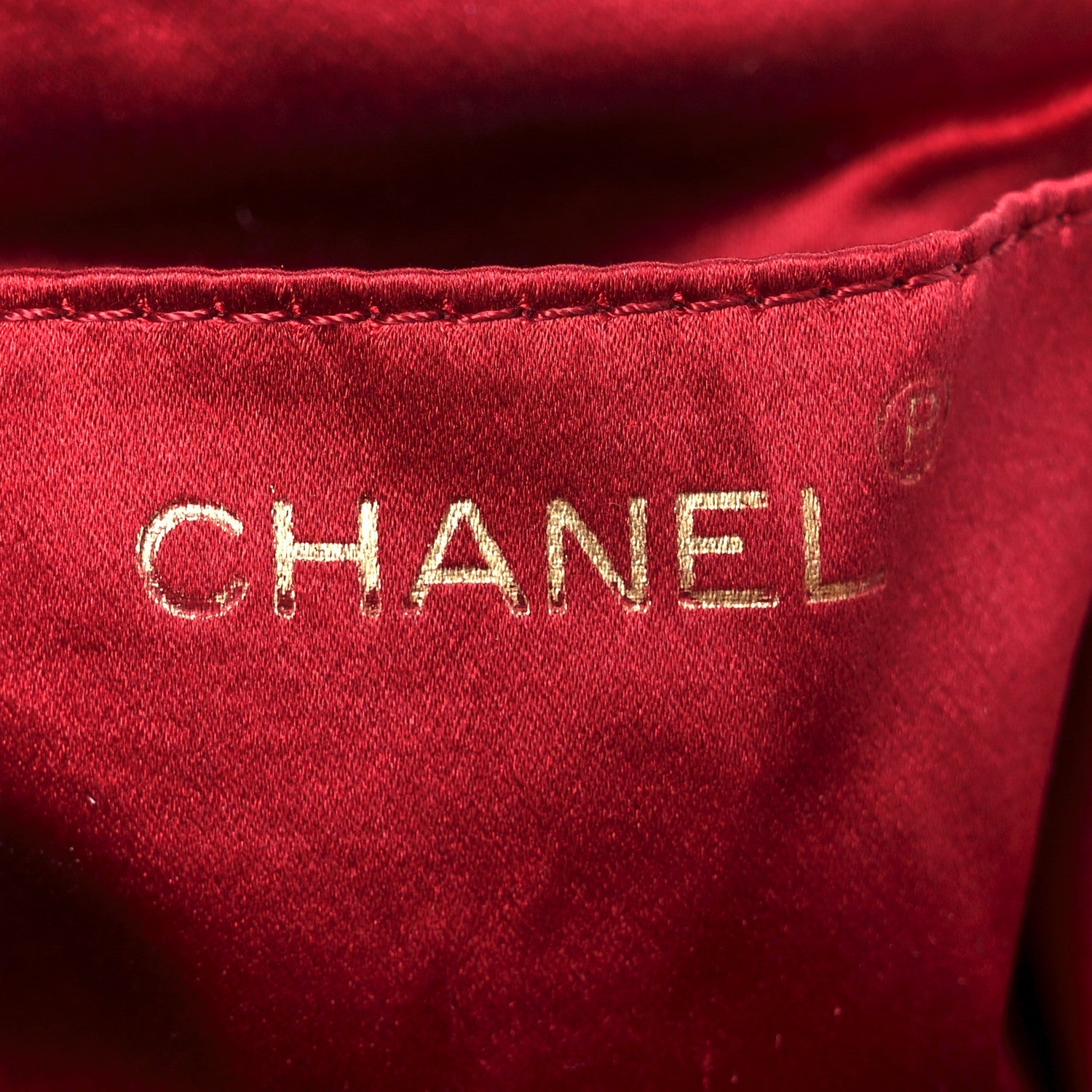 Satin Quilted CC Kisslock Clutch Red