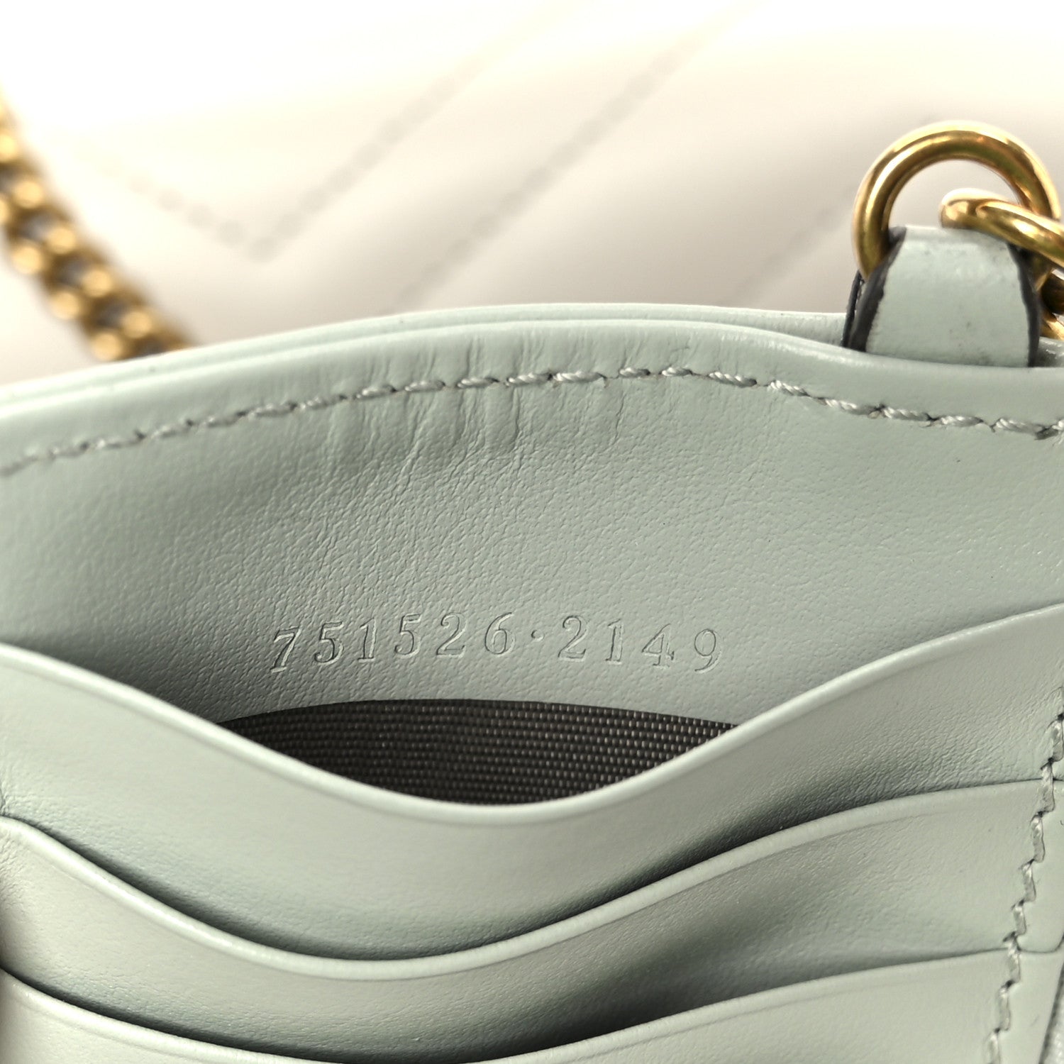 Calfskin Matelasse Mini GG Marmont Shoulder Bag With Card Holder White Light Grey
